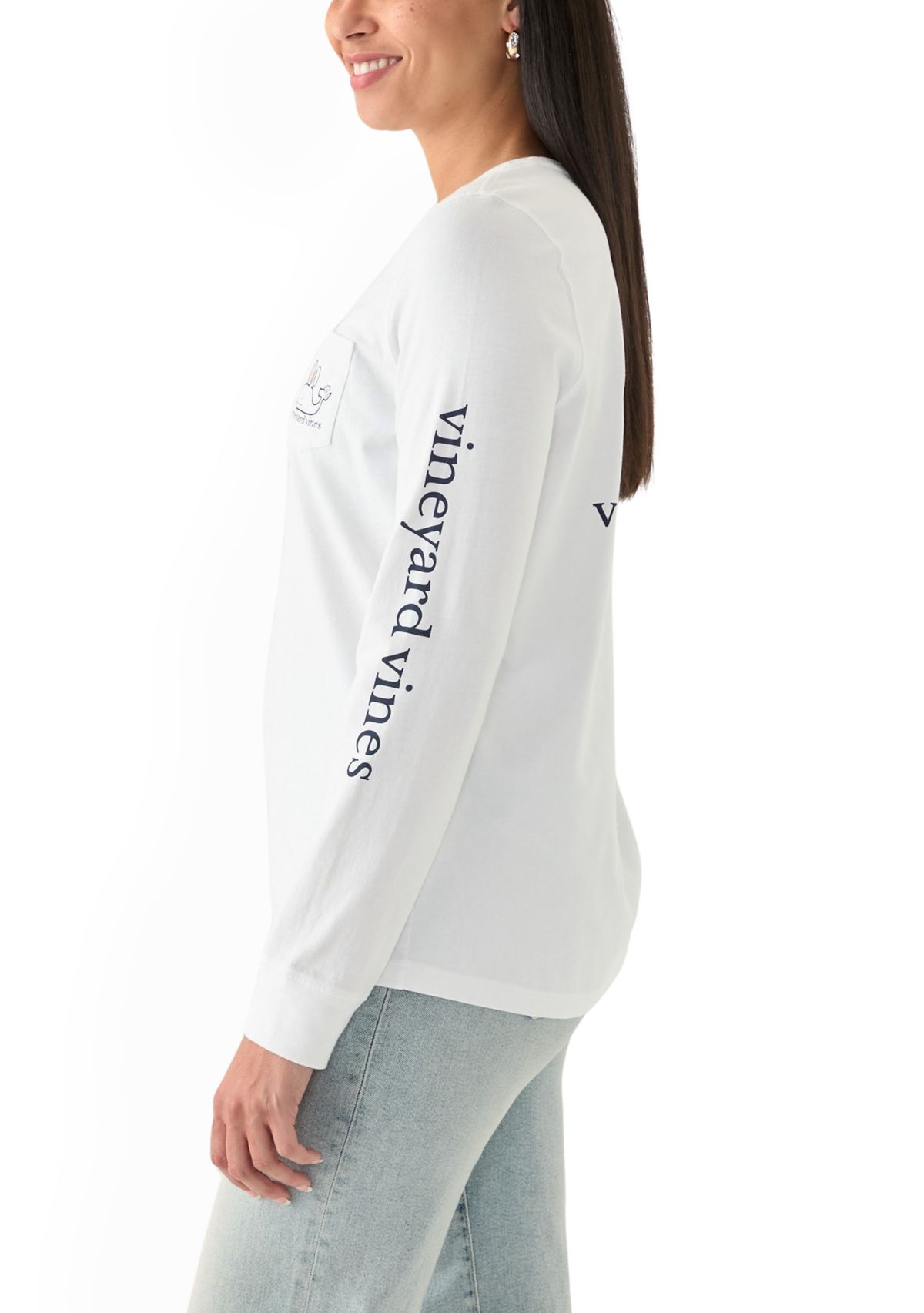 Womens Long Sleeve Easter Whale Graphic T-Shirt