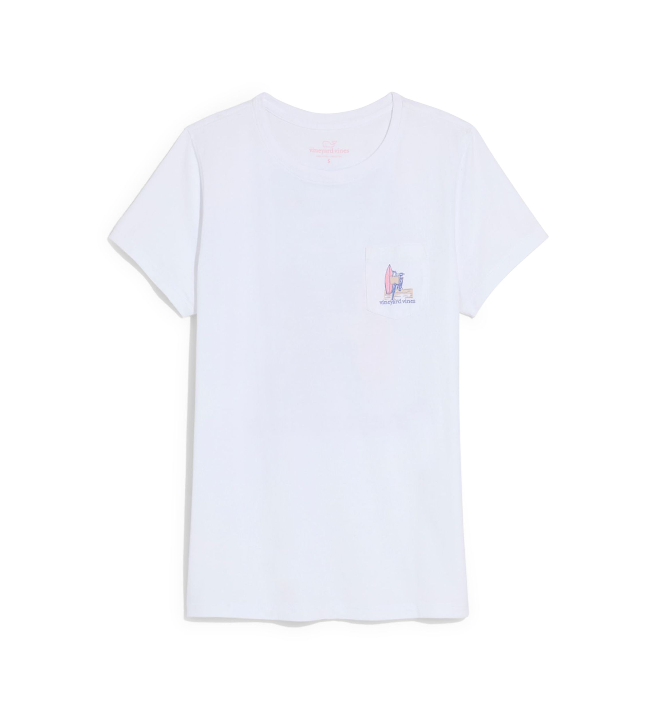 Womens Painted Beach Dog Pocket T-Shirt