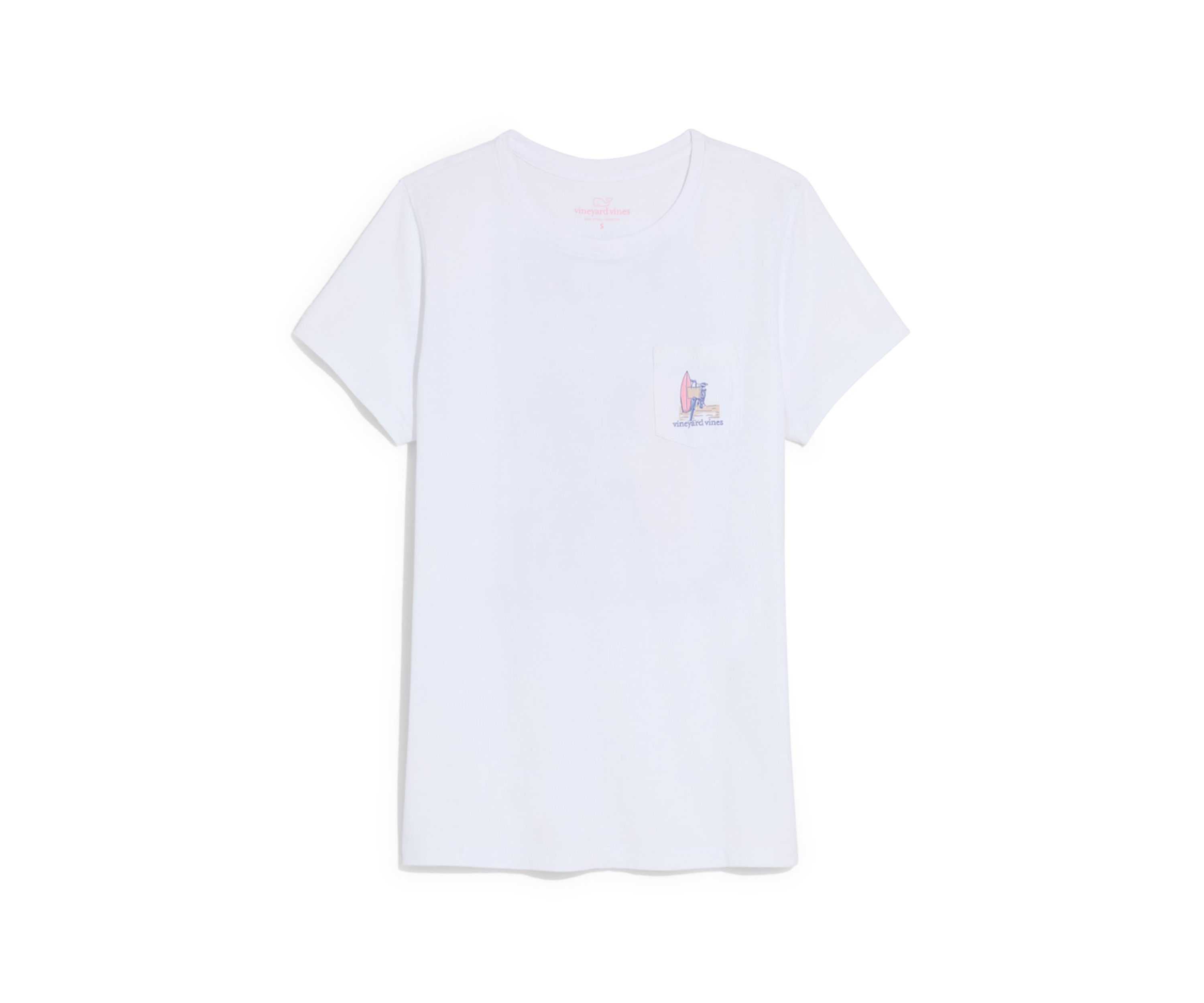 Womens Painted Beach Dog Pocket T-Shirt