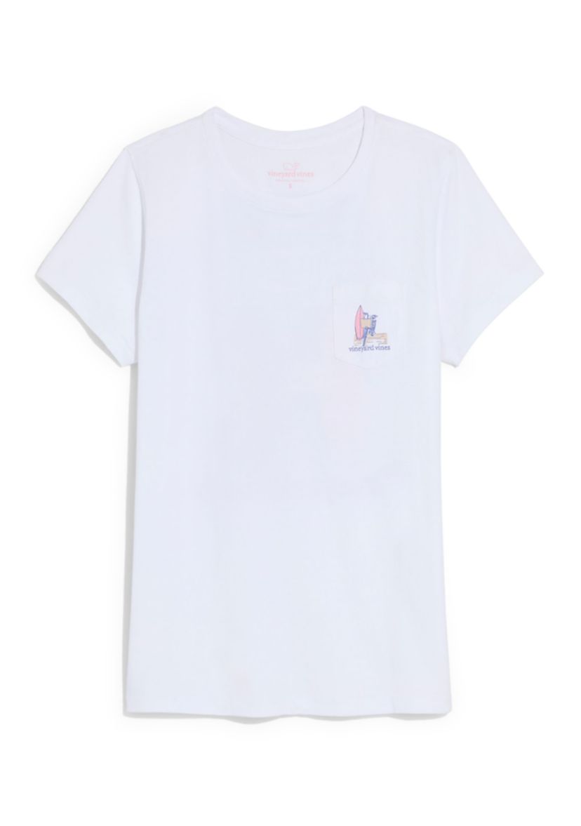 Womens Painted Beach Dog Pocket T-Shirt