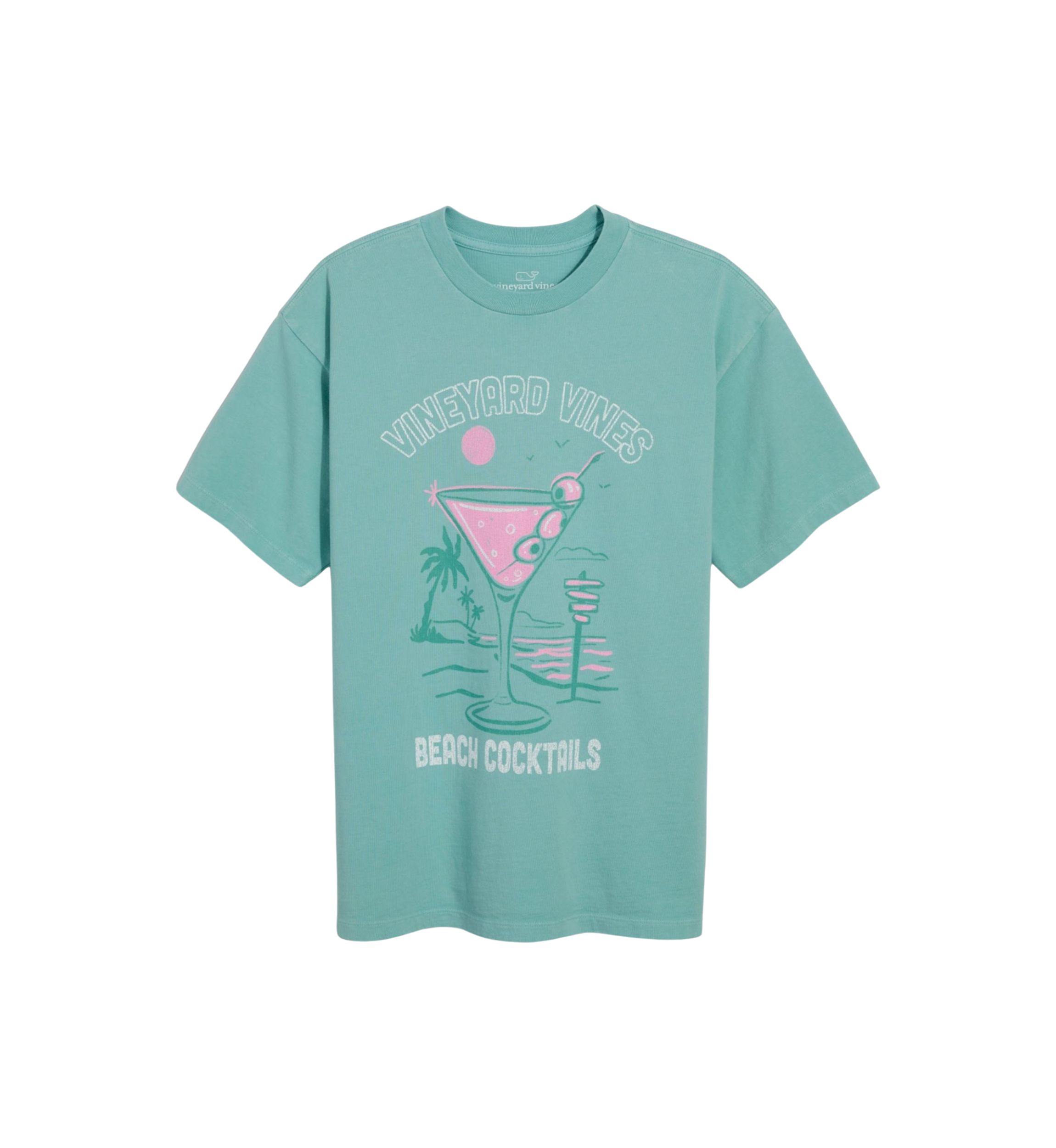 Womens Short Sleeve Boyfriend Martini Graphic T-Shirt