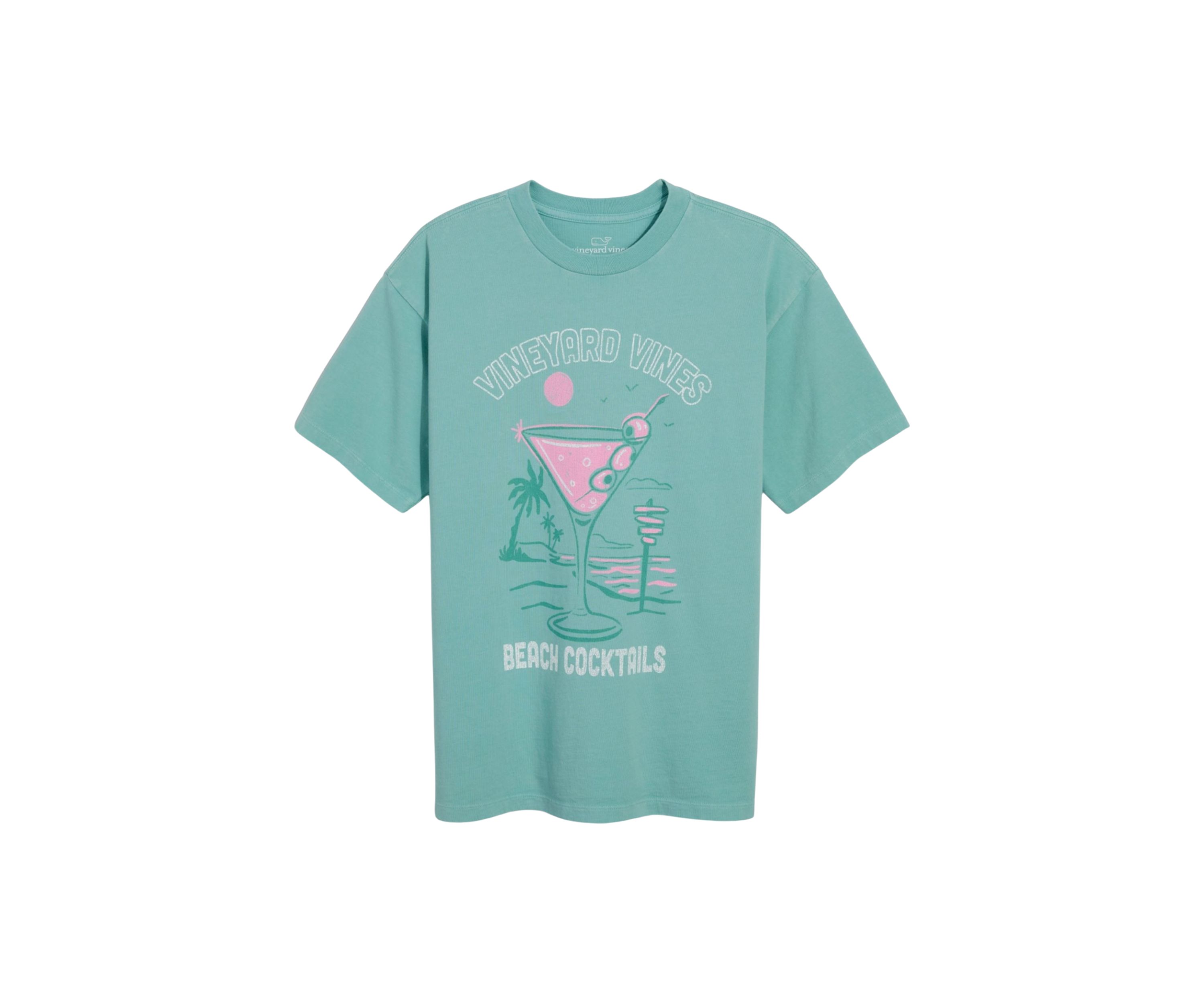 Womens Short Sleeve Boyfriend Martini Graphic T-Shirt