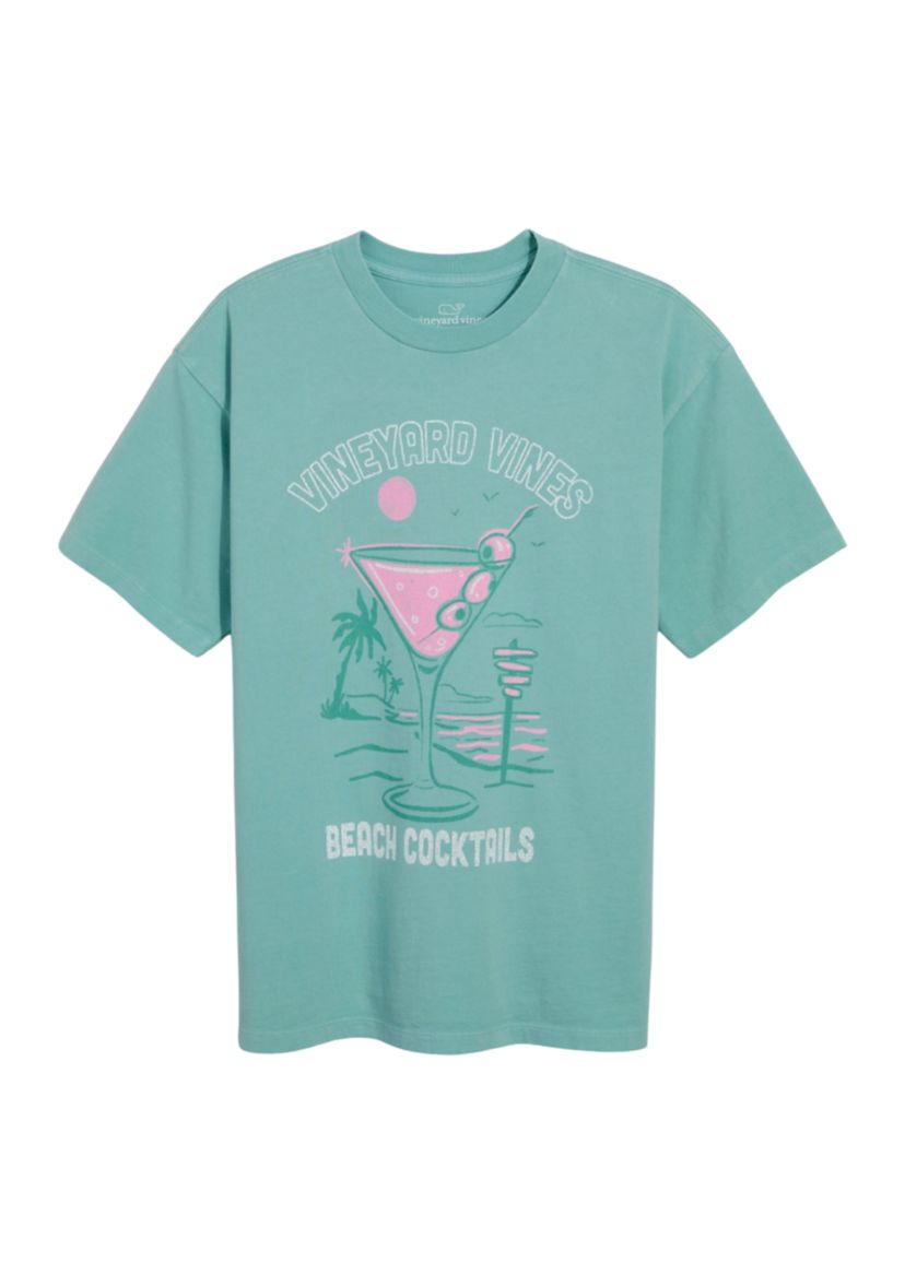Womens Short Sleeve Boyfriend Martini Graphic T-Shirt