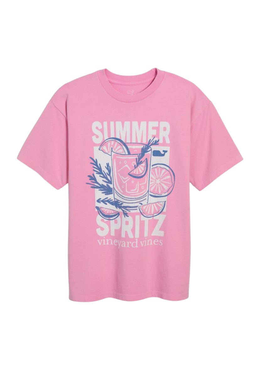 Womens Short Sleeve Boyfriend Spritz Graphic T-Shirt