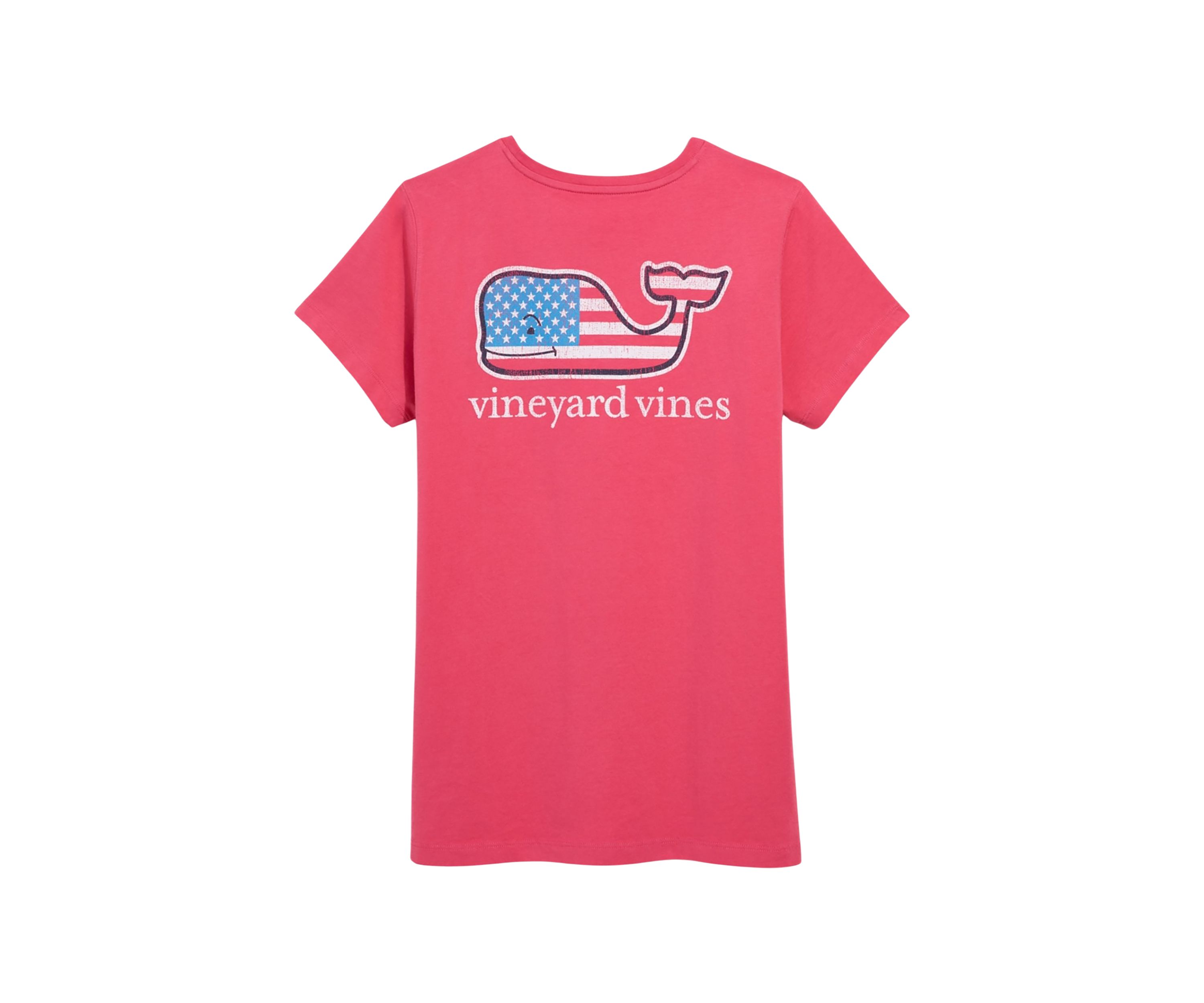 Womens Flag Whale Pocket T-Shirt