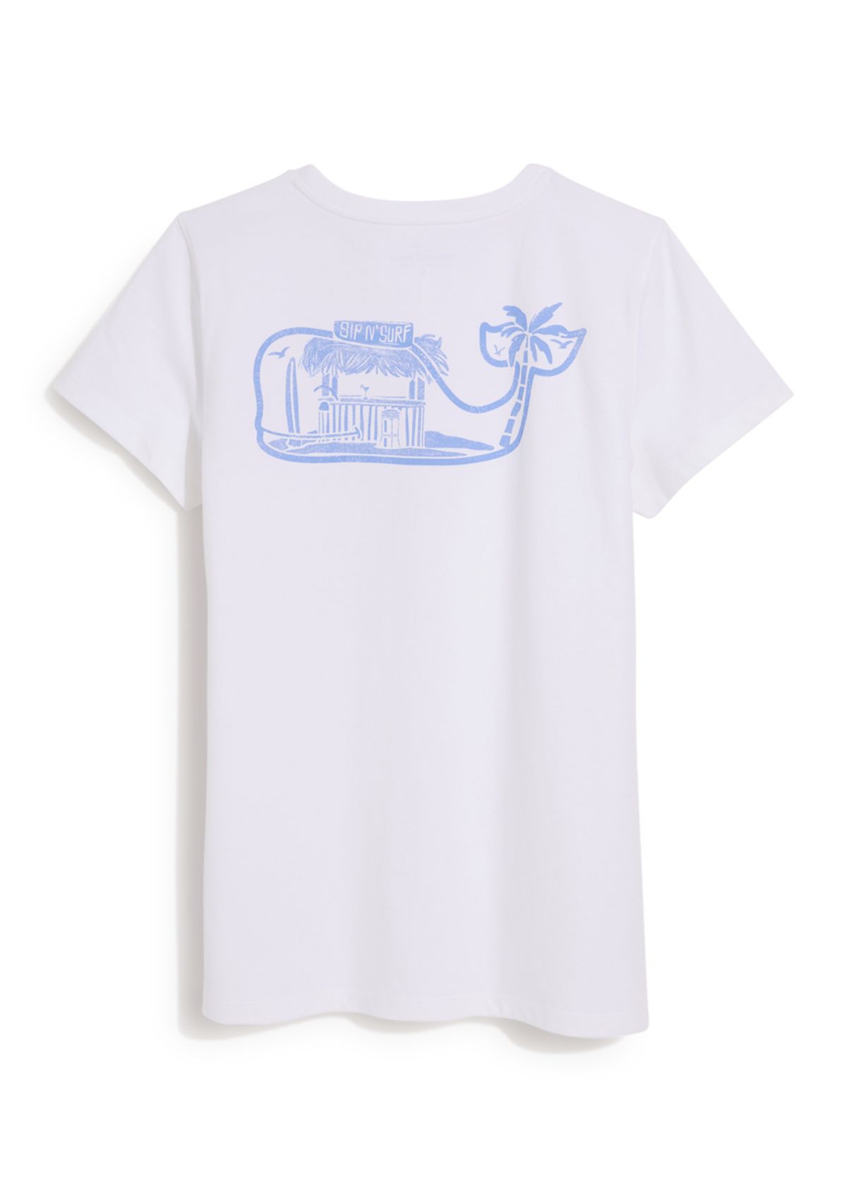 Womens Whale Fill Pocket Graphic T-Shirt