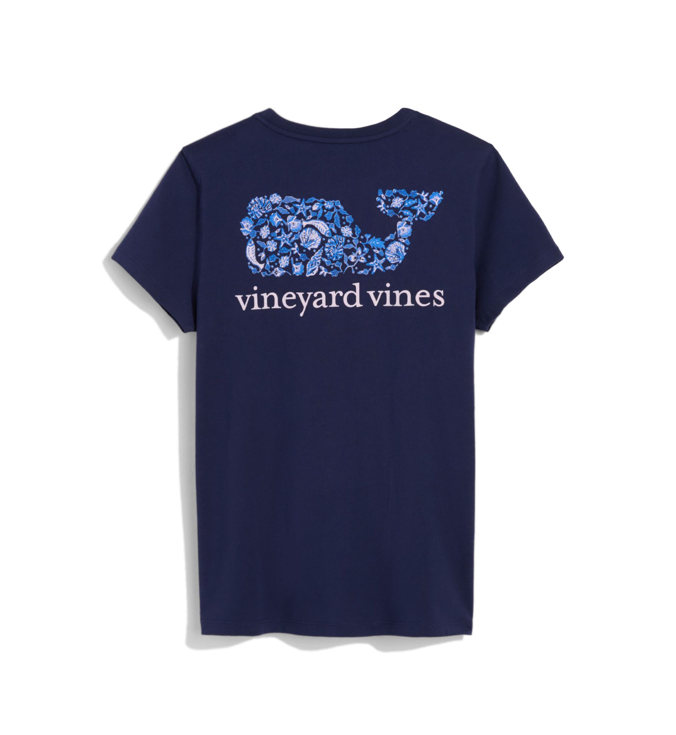 Womens Short Sleeve Whale Fill Pocket Graphic T-Shirt