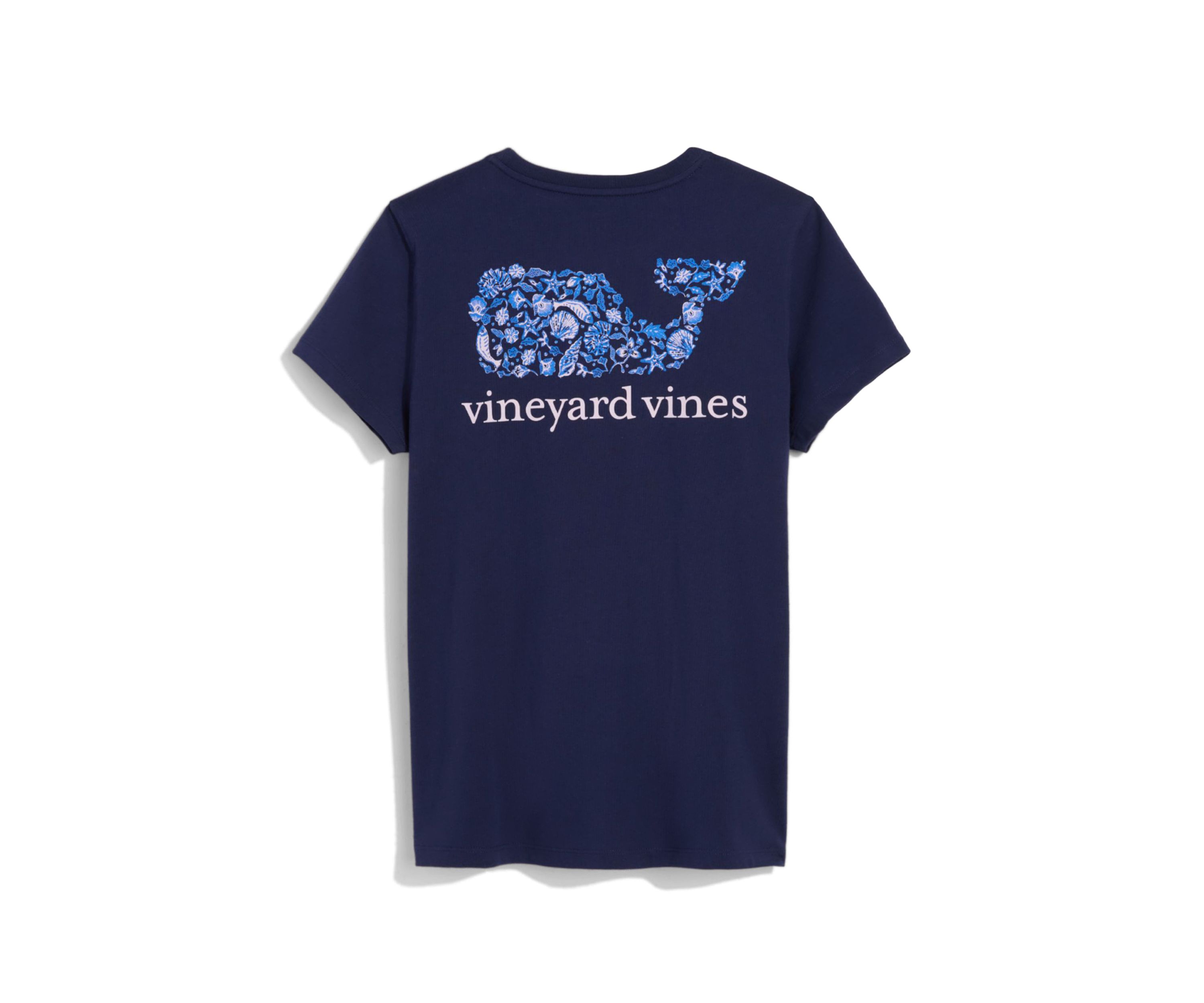 Womens Short Sleeve Whale Fill Pocket Graphic T-Shirt