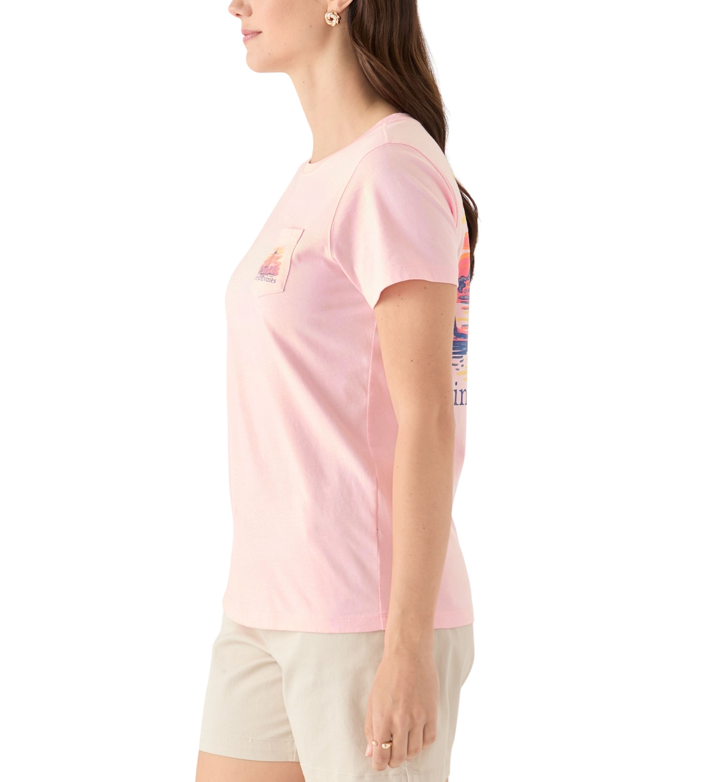 Womens Painted Lighthouse Pocket T-Shirt