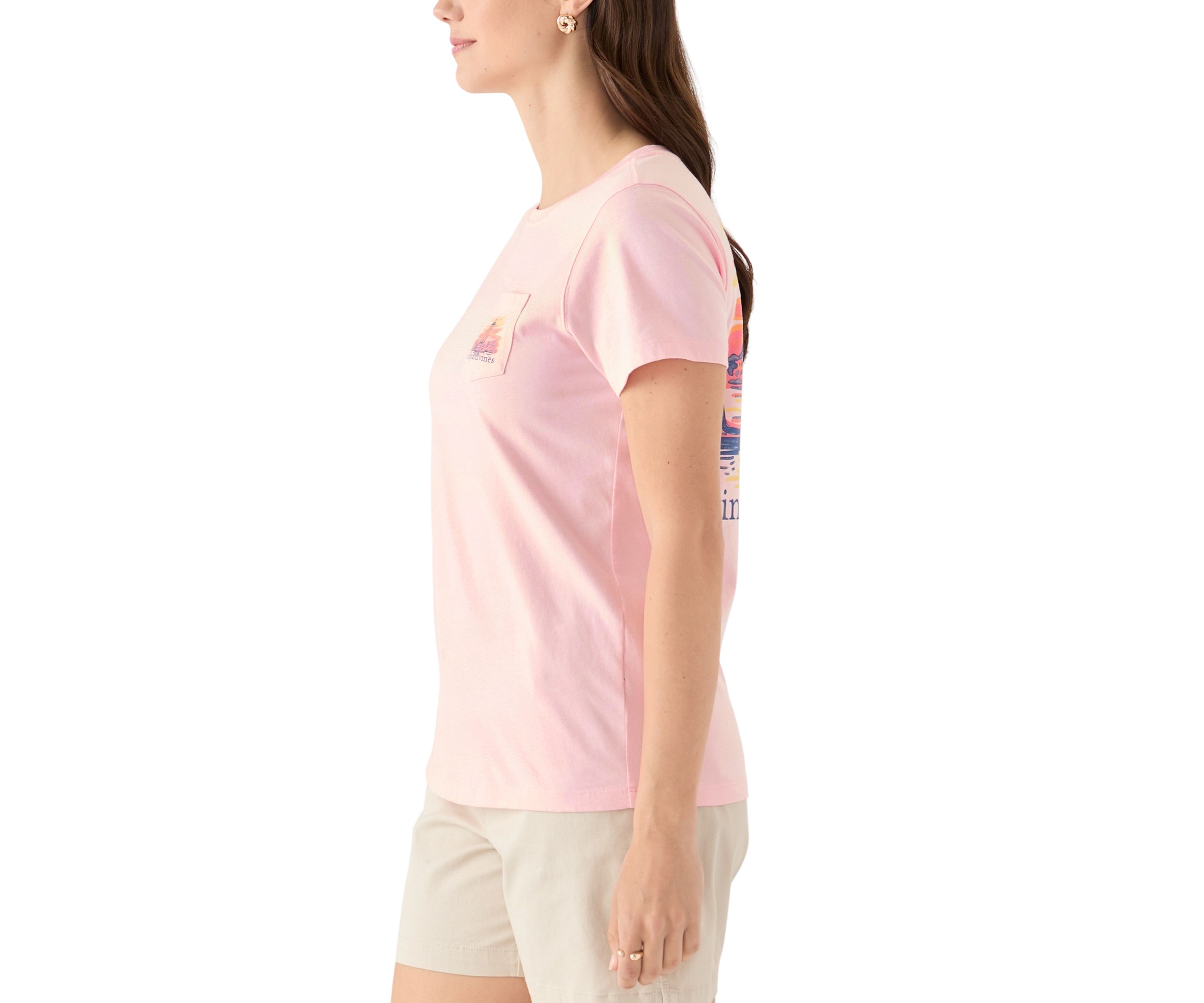 Womens Painted Lighthouse Pocket T-Shirt