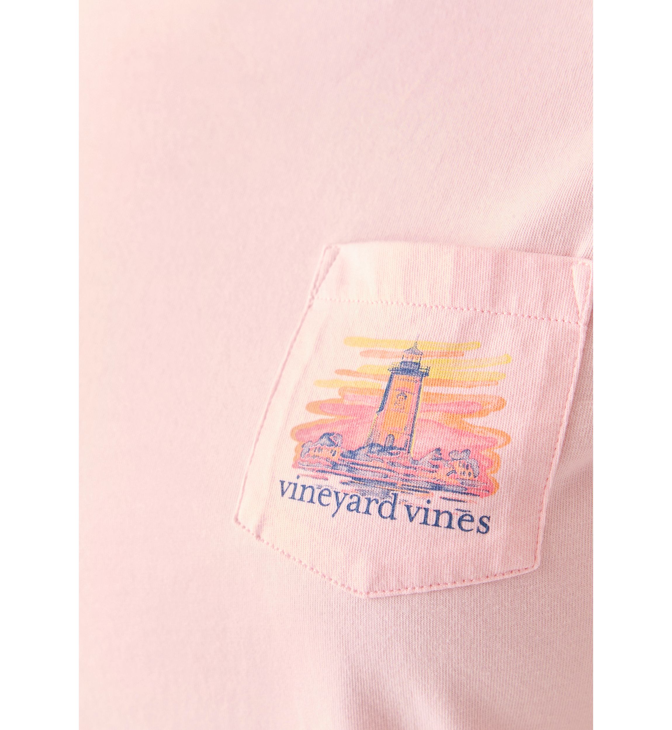 Womens Painted Lighthouse Pocket T-Shirt