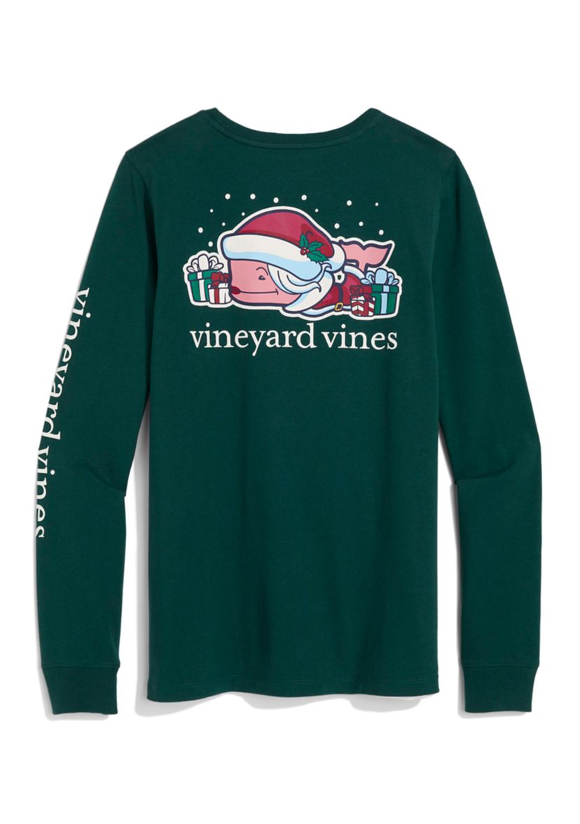 Womens Long Sleeve Mrs. Claus Whale Logo Graphic T-Shirt 