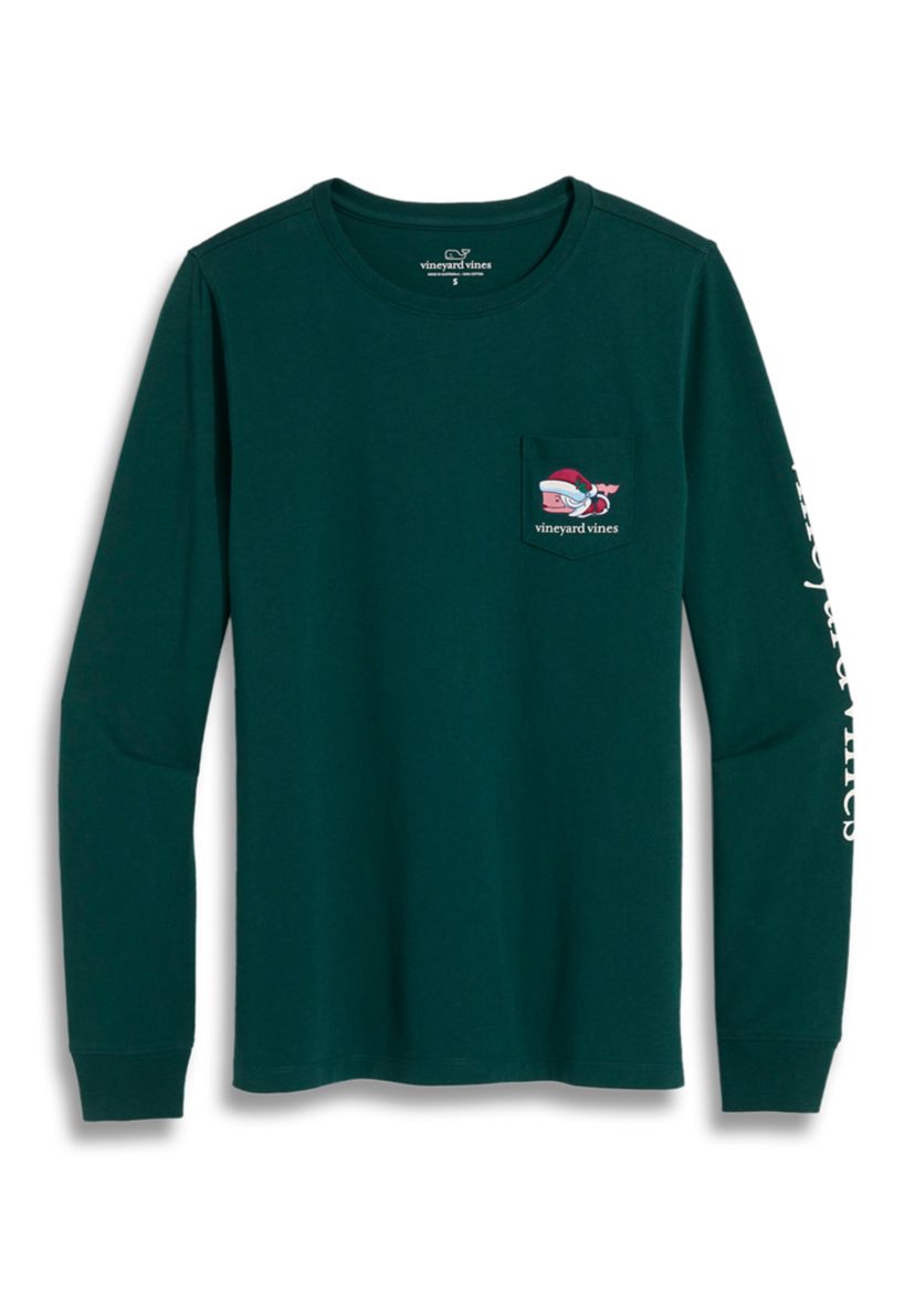 Womens Long Sleeve Mrs. Claus Whale Logo Graphic T-Shirt 