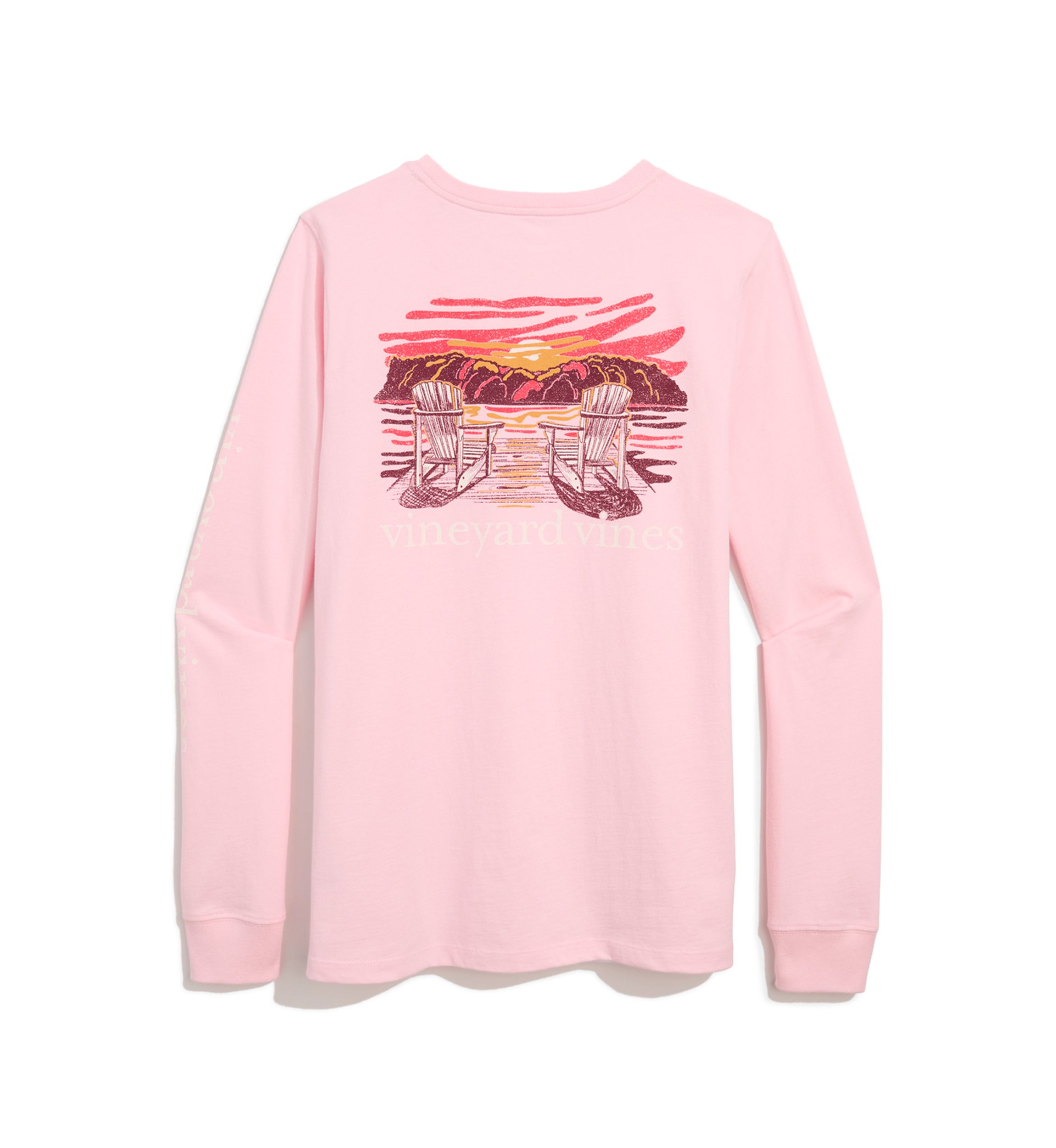 Womens Long Sleeve Sunset Graphic Pocket T-Shirt