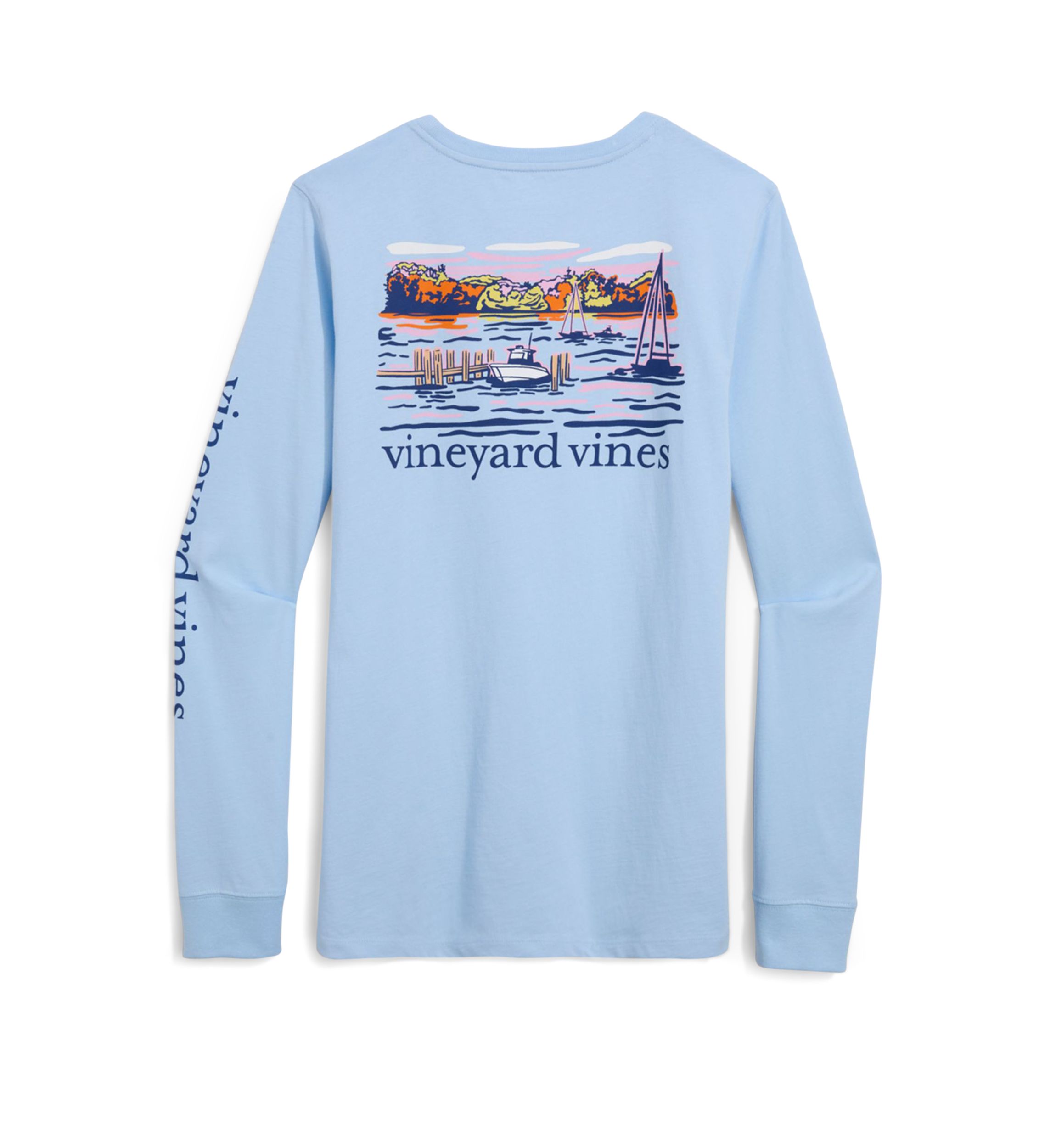 Long Sleeve Fall Pocket Graphic T-Shirt 