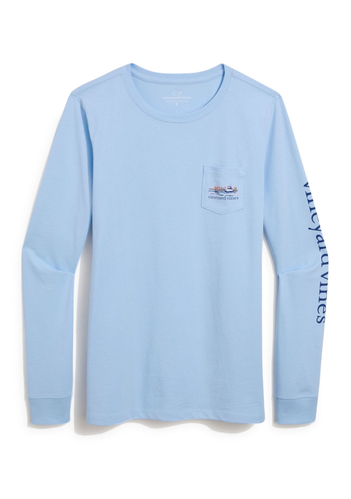 Long Sleeve Fall Pocket Graphic T-Shirt 