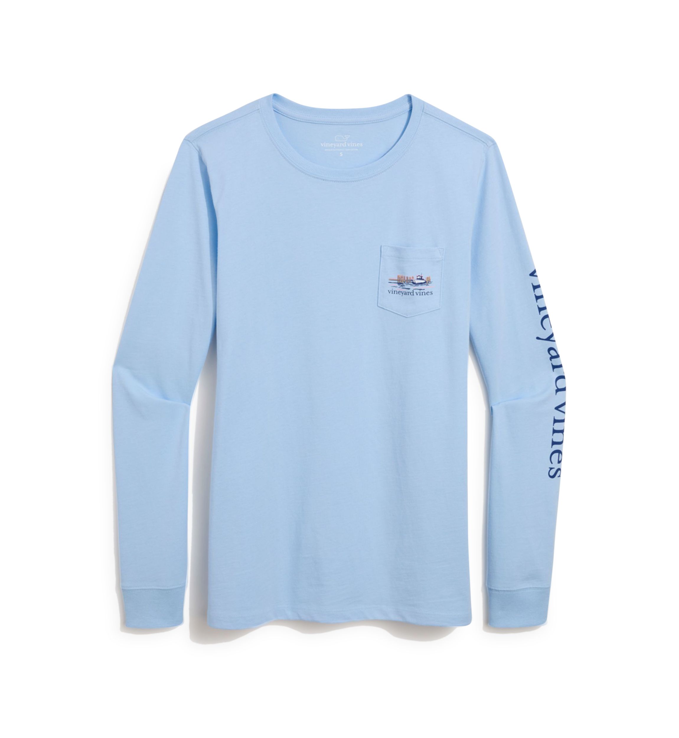 Long Sleeve Fall Pocket Graphic T-Shirt 