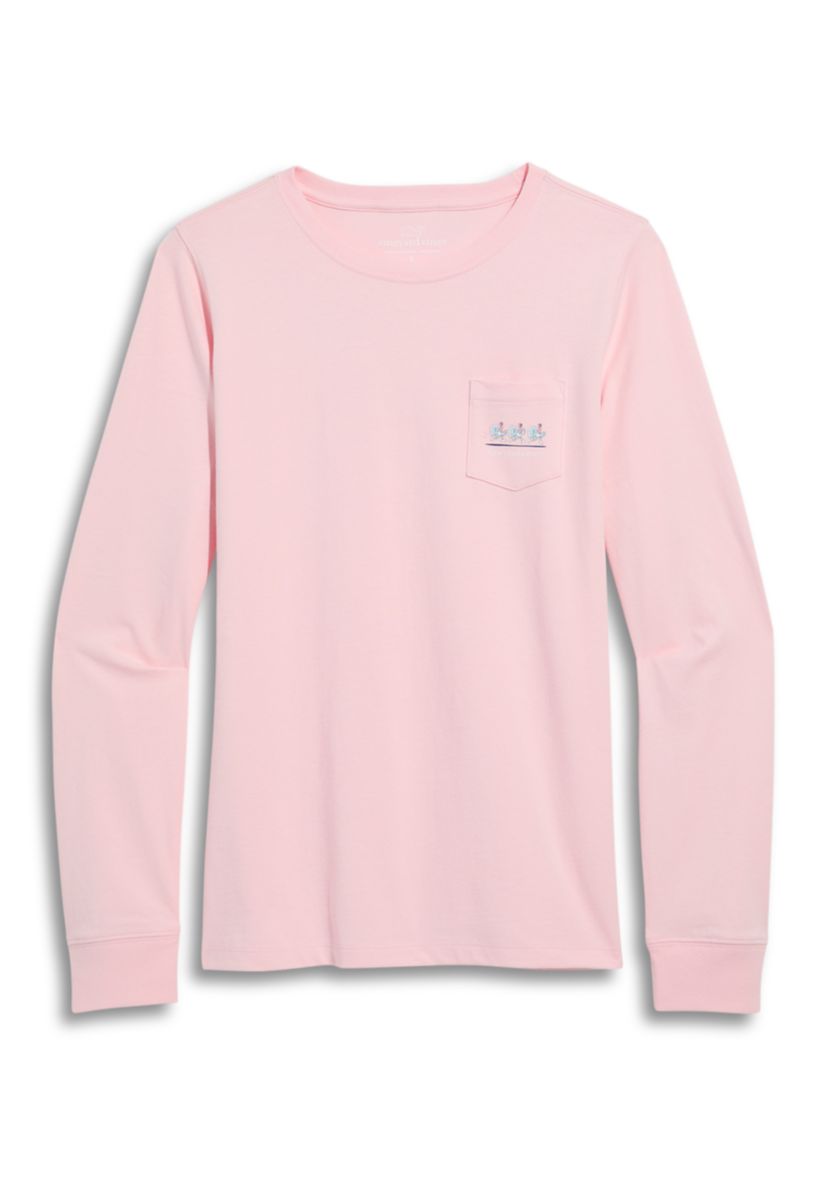 Womens Long Sleeve Thanksgiving Turkey Trot Graphic T-Shirt 