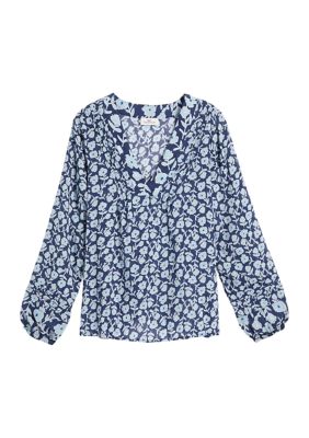 Vineyard Vines Women's Rock Rose Floral Pintuck Top | belk