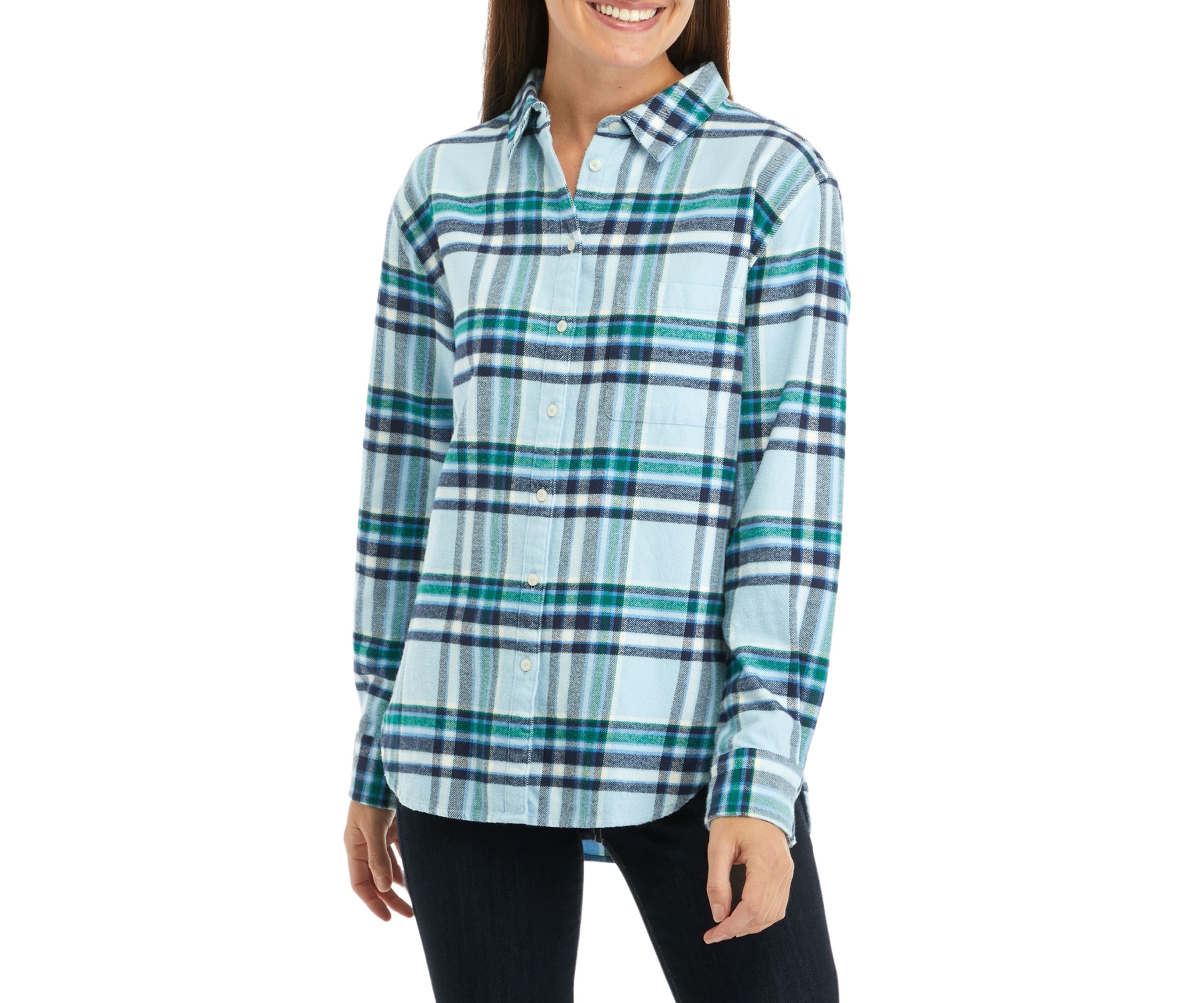 Womens Flannel Button Down Shirt