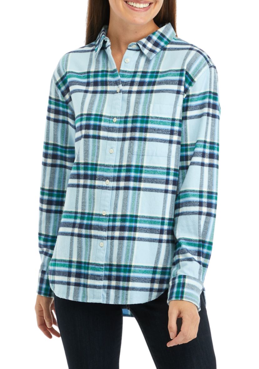 Womens Flannel Button Down Shirt