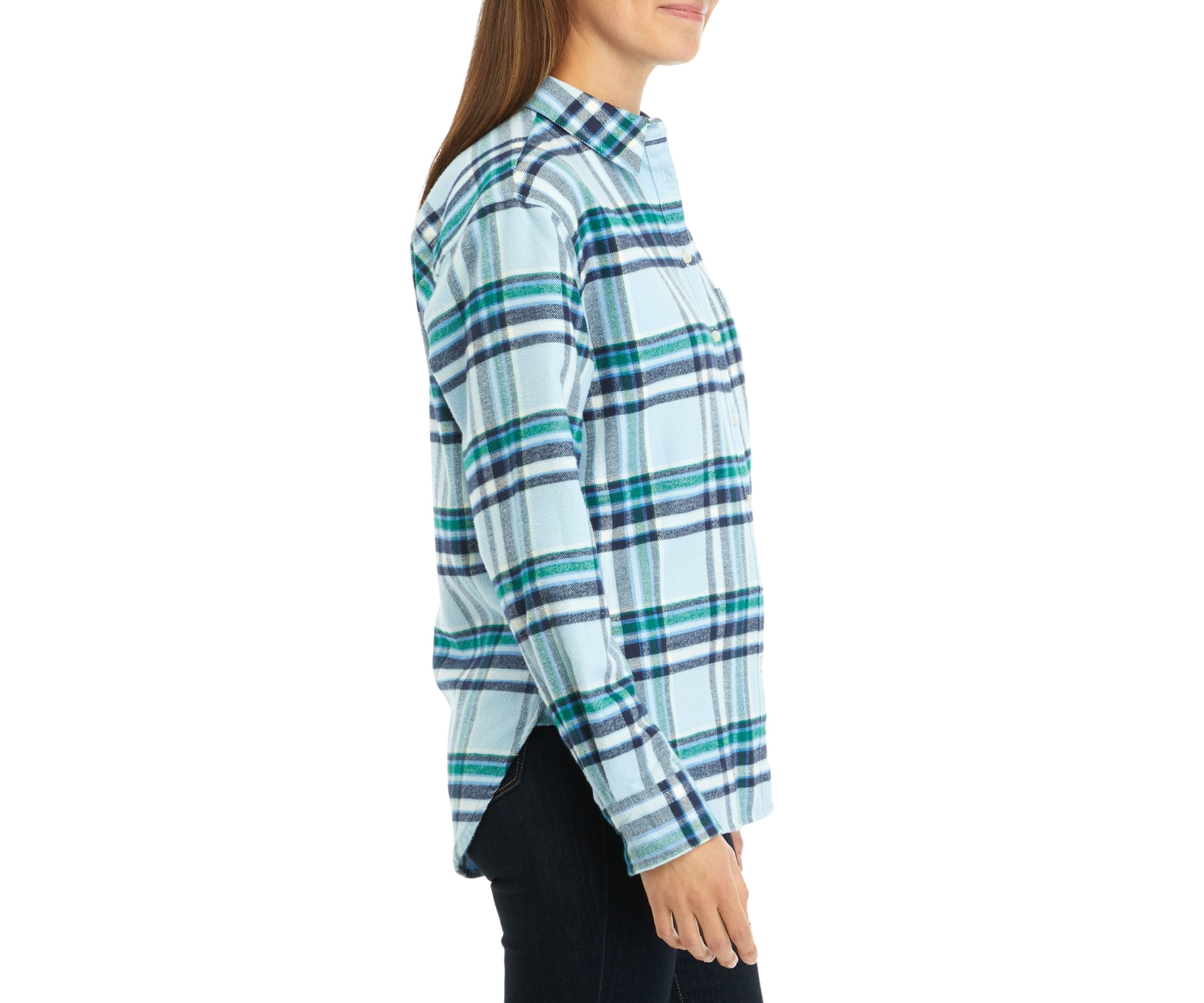 Womens Flannel Button Down Shirt
