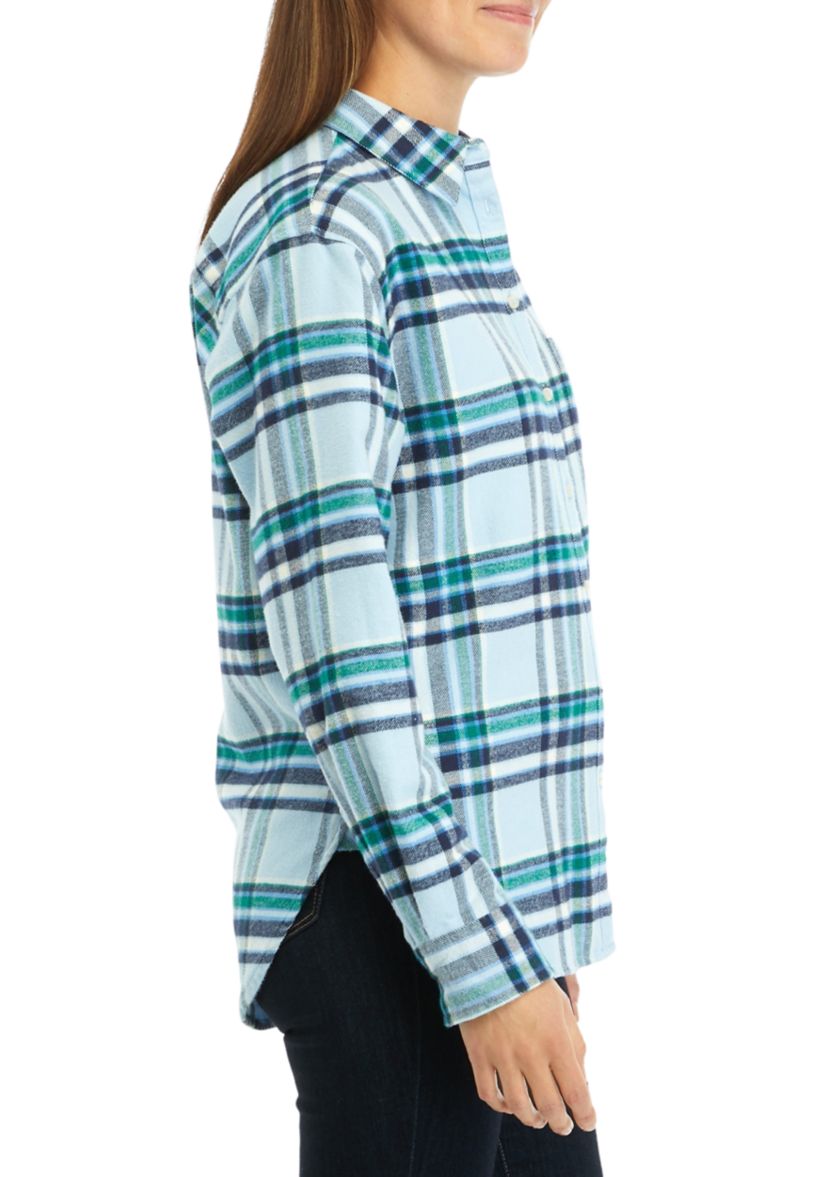 Womens Flannel Button Down Shirt