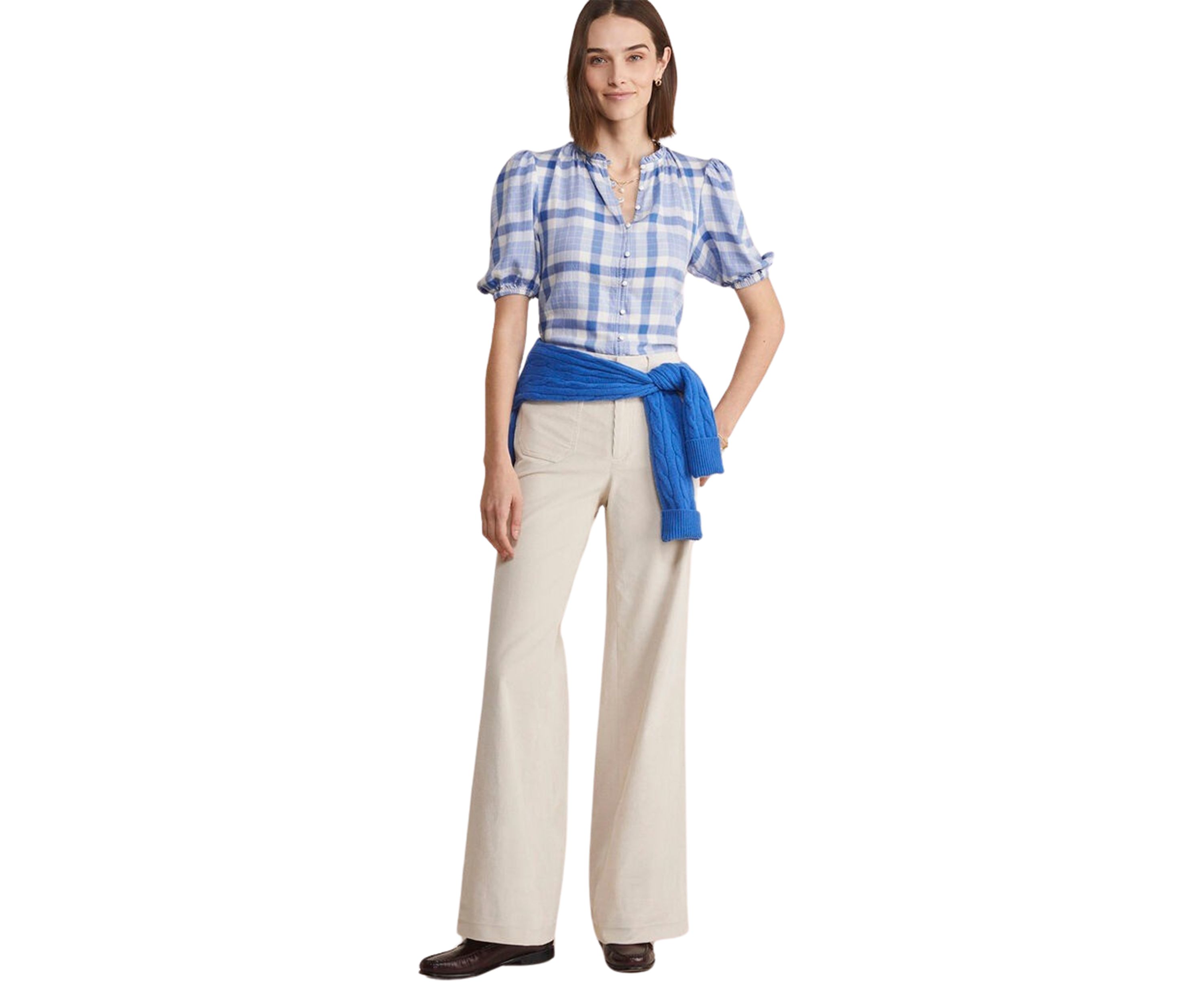 Womens Ruffle Neck Top