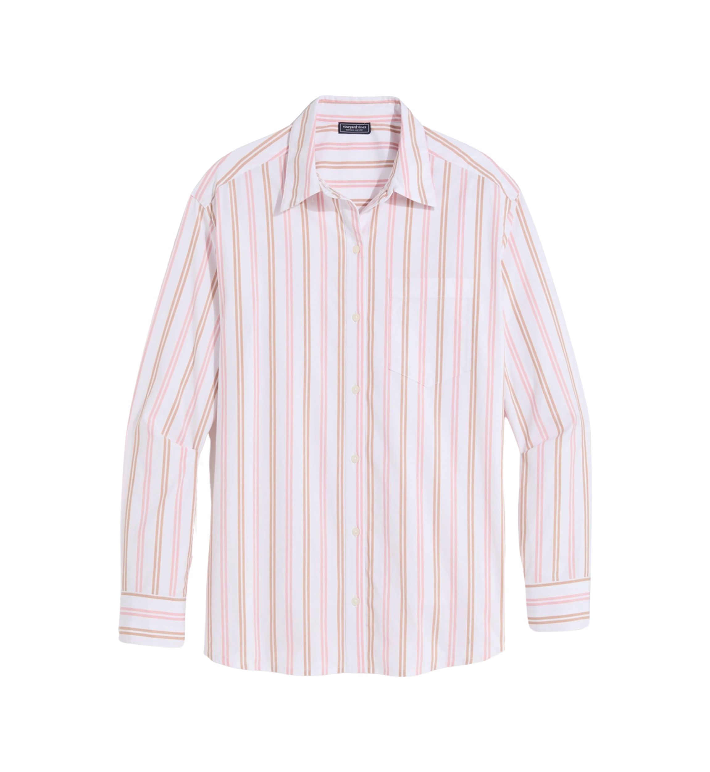 Womens Striped Button Up Shirt 