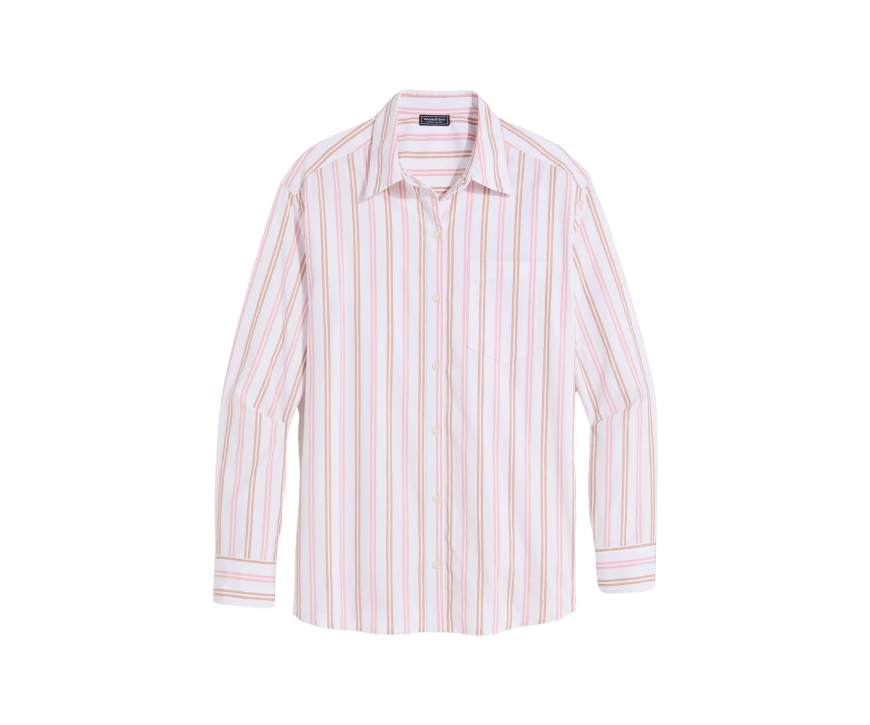 Womens Striped Button Up Shirt 