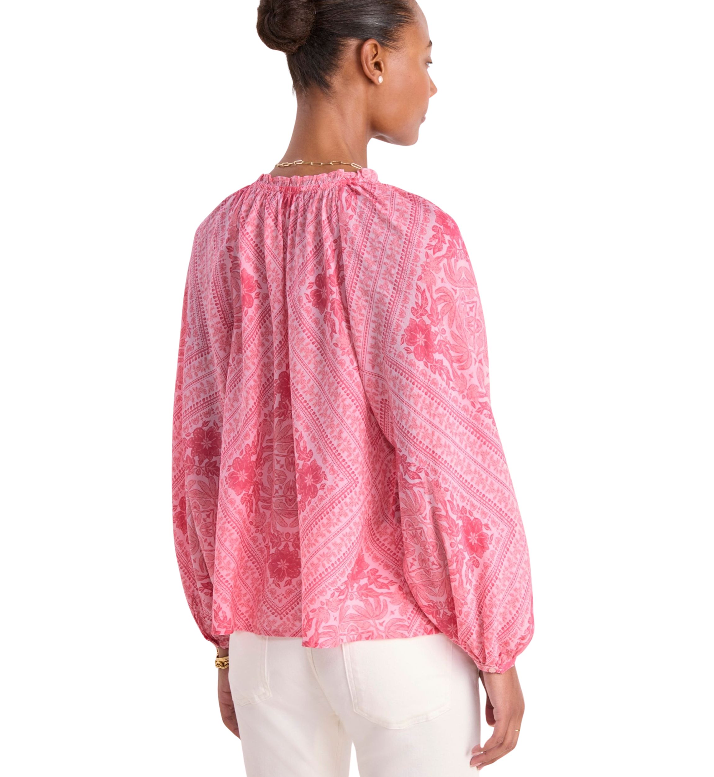 Womens Long Sleeve V-Neck Blouse