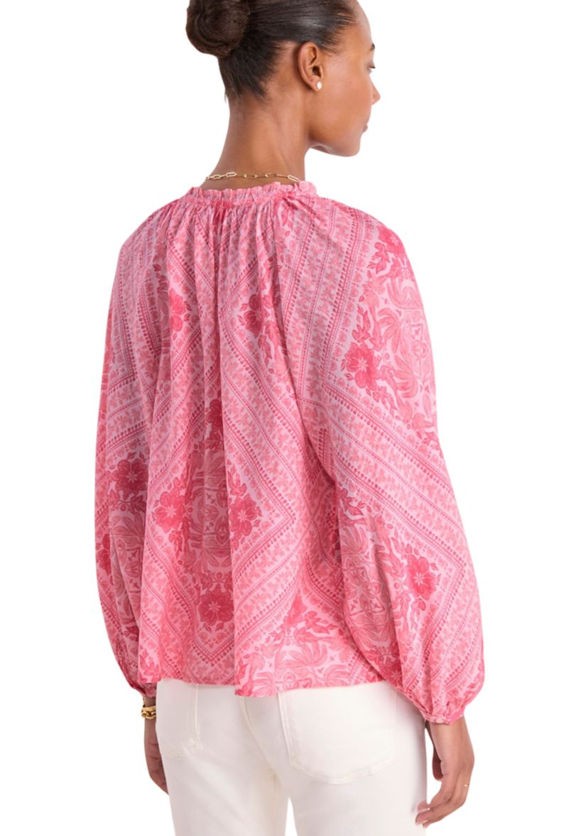 Womens Long Sleeve V-Neck Blouse