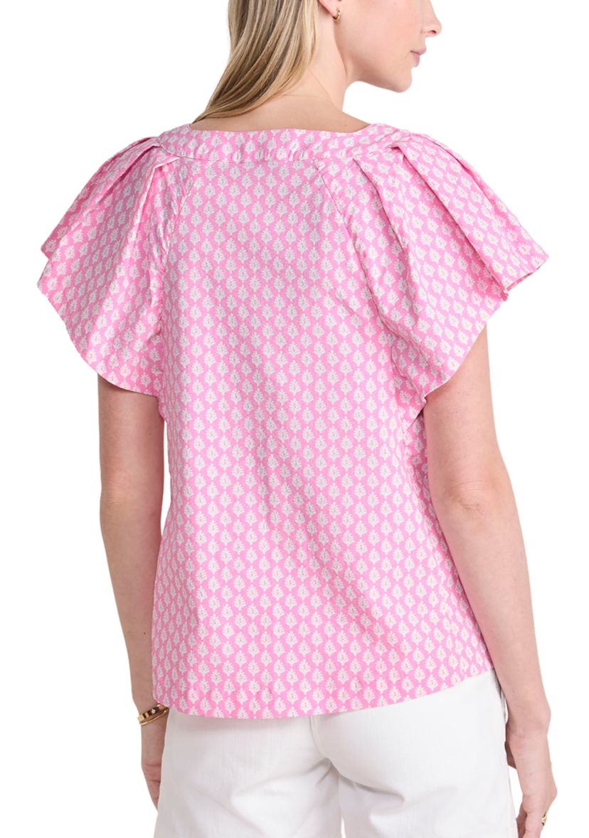 Womens Harbor Flutter Sleeve Top