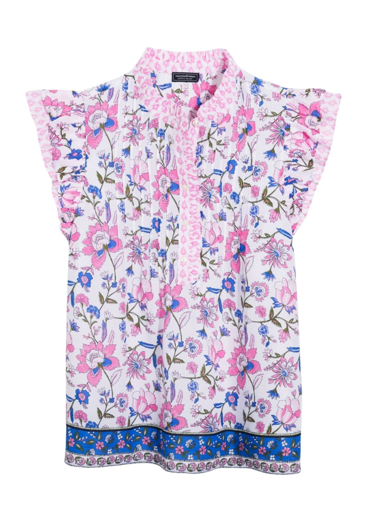 Womens Pintuck Flutter Sleeve Top