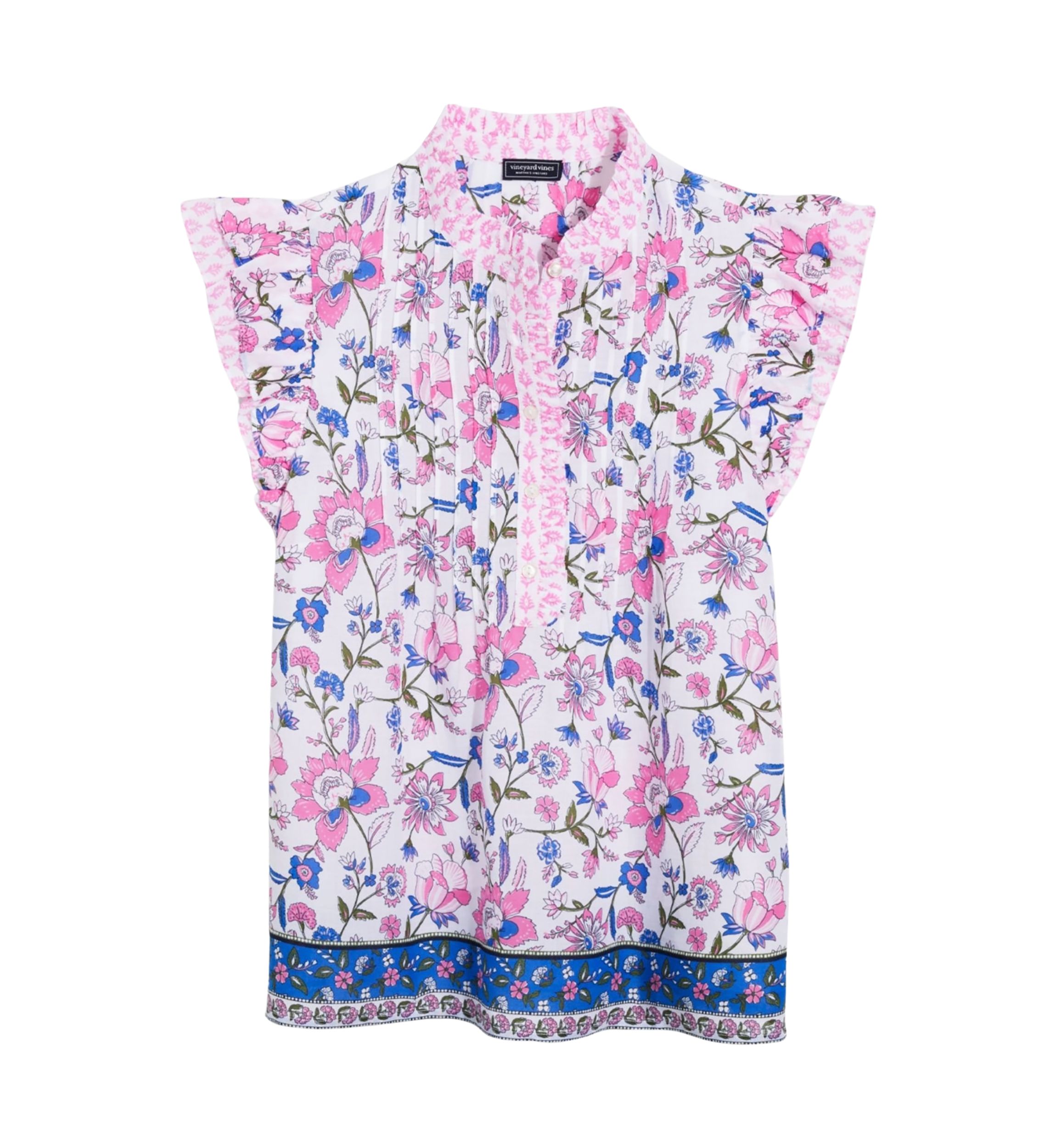 Womens Pintuck Flutter Sleeve Top