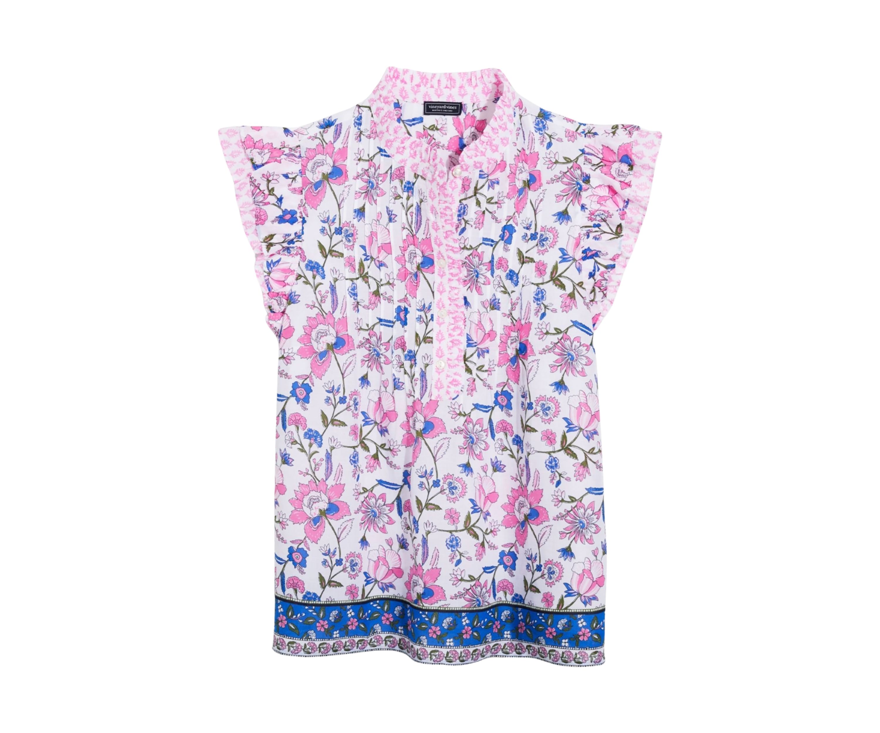 Womens Pintuck Flutter Sleeve Top