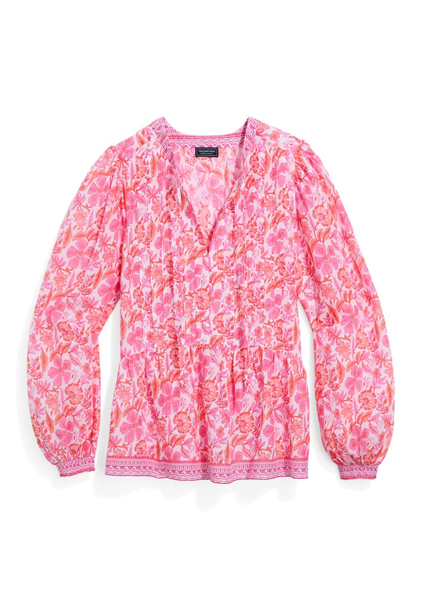 Vineyard Vines Women's Long Sleeve Nora Pintuck Top | Belk