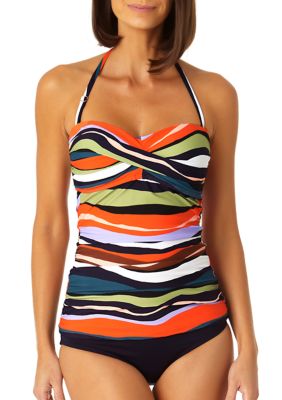 Shapesolver High Neck Keyhole Tankini Graphic Garden – Longitude Swim