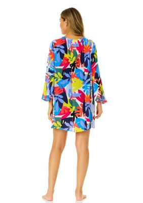 Smocked Off The Shoulder Swimsuit Cover Up in Confetti - Anne Cole