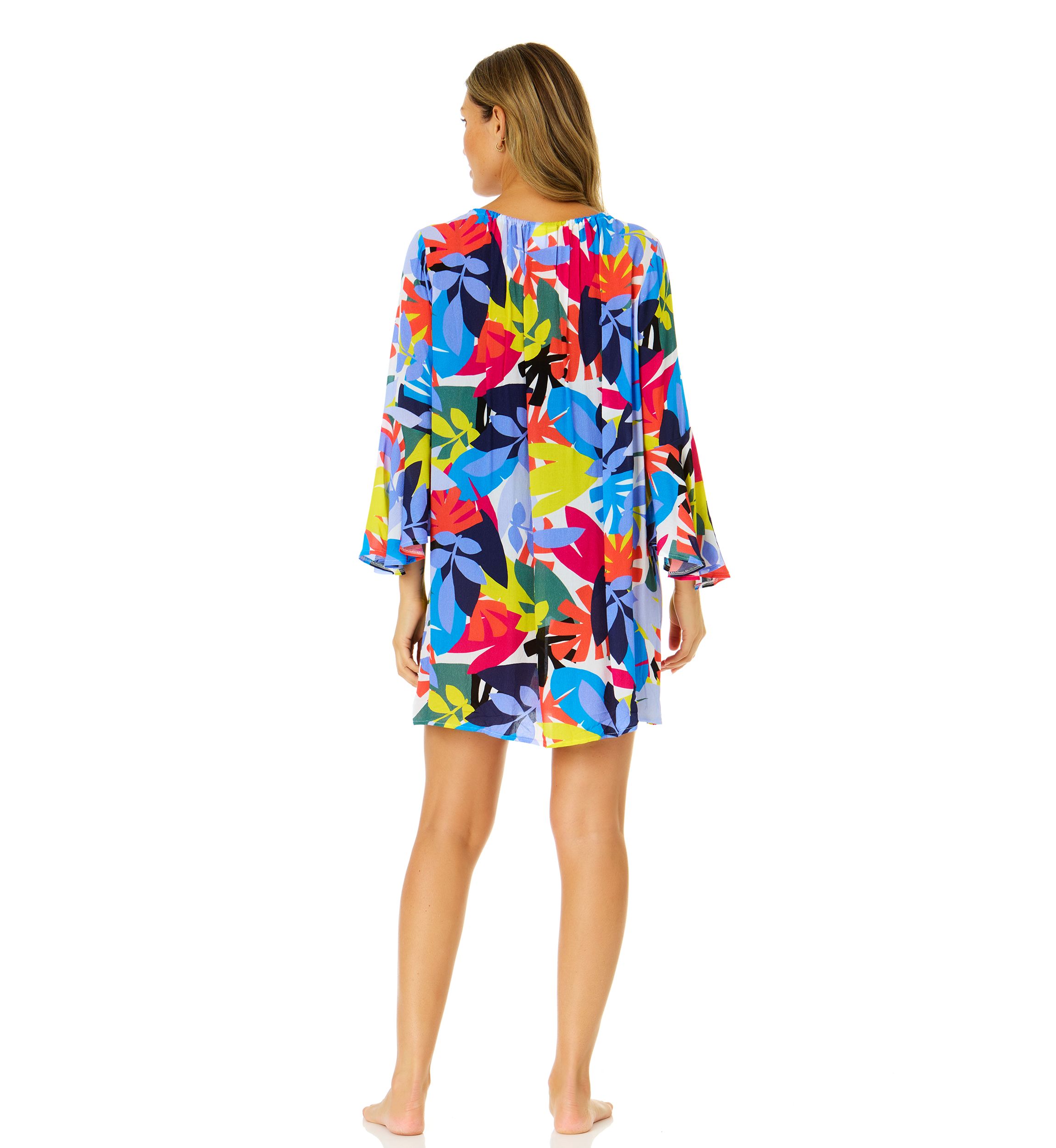 Tropical Stamp Bell Sleeve Tunic 