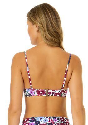 Rio Strappy Bralette Bikini Top in Orange Ditsy Floral