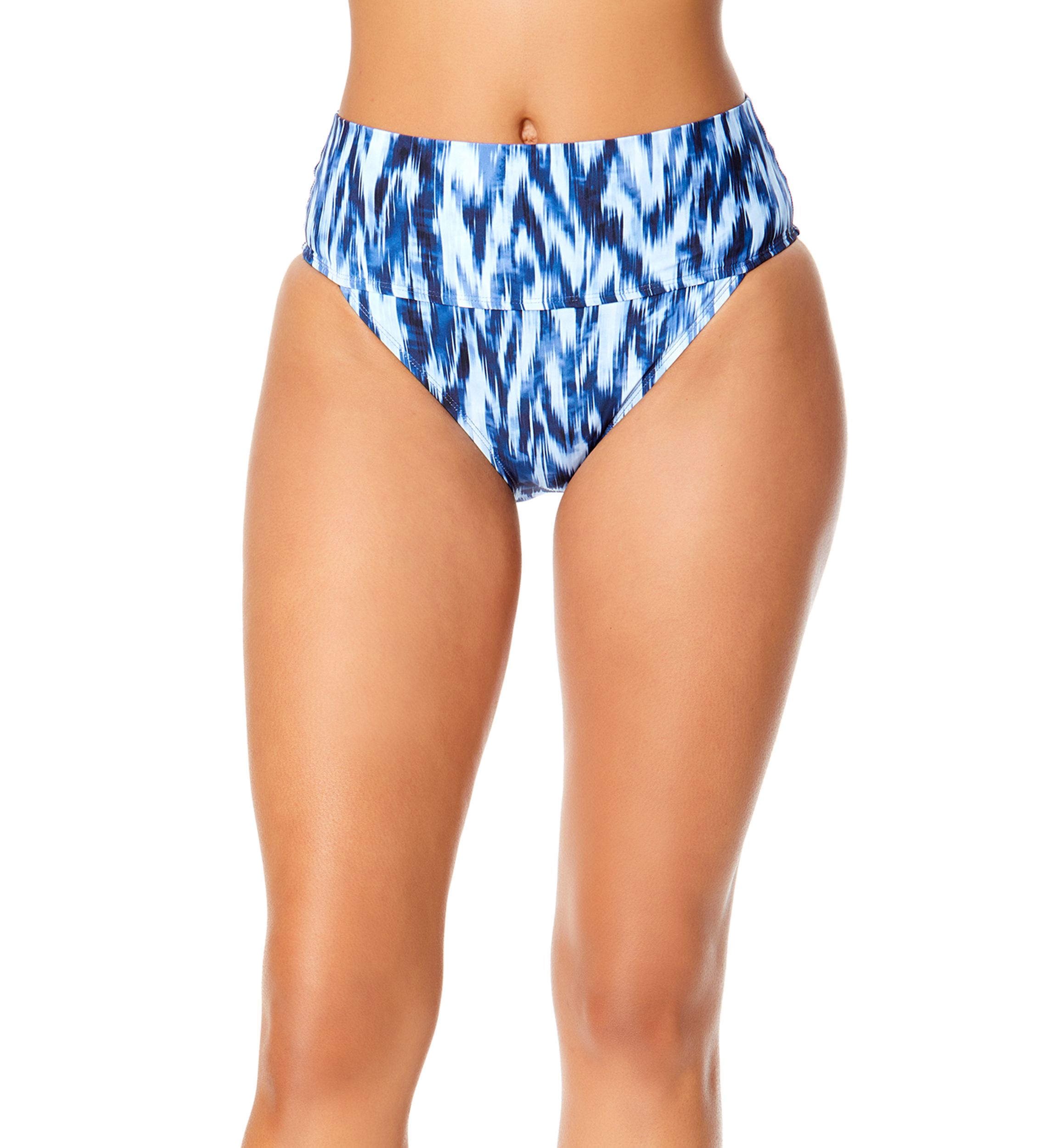 Tie Dye Ikat Soft Band High Waist Swim Bottoms