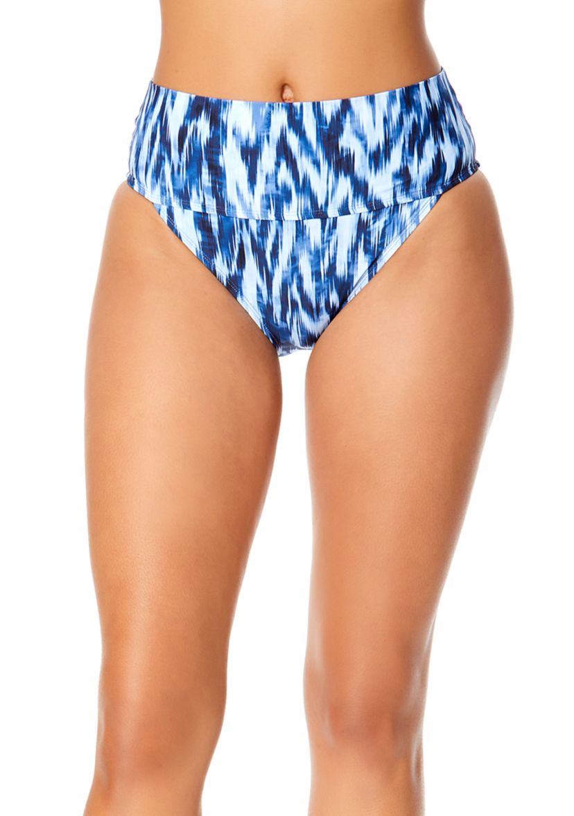 Tie Dye Ikat Soft Band High Waist Swim Bottoms