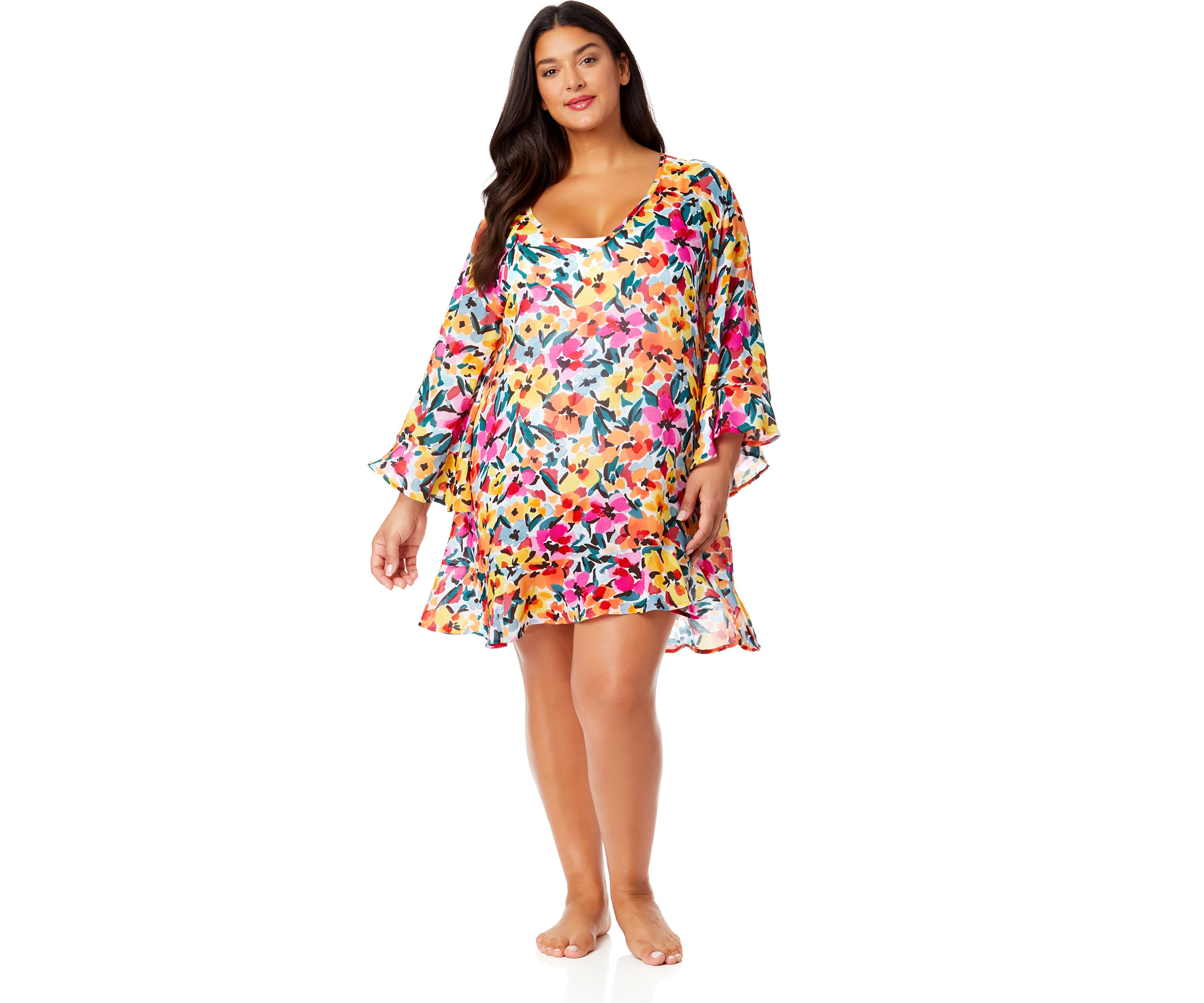 Gradient Floral Cover Up