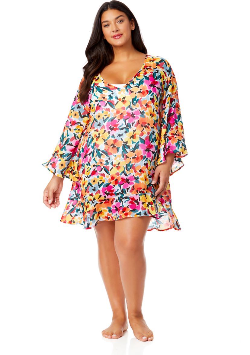 Gradient Floral Cover Up