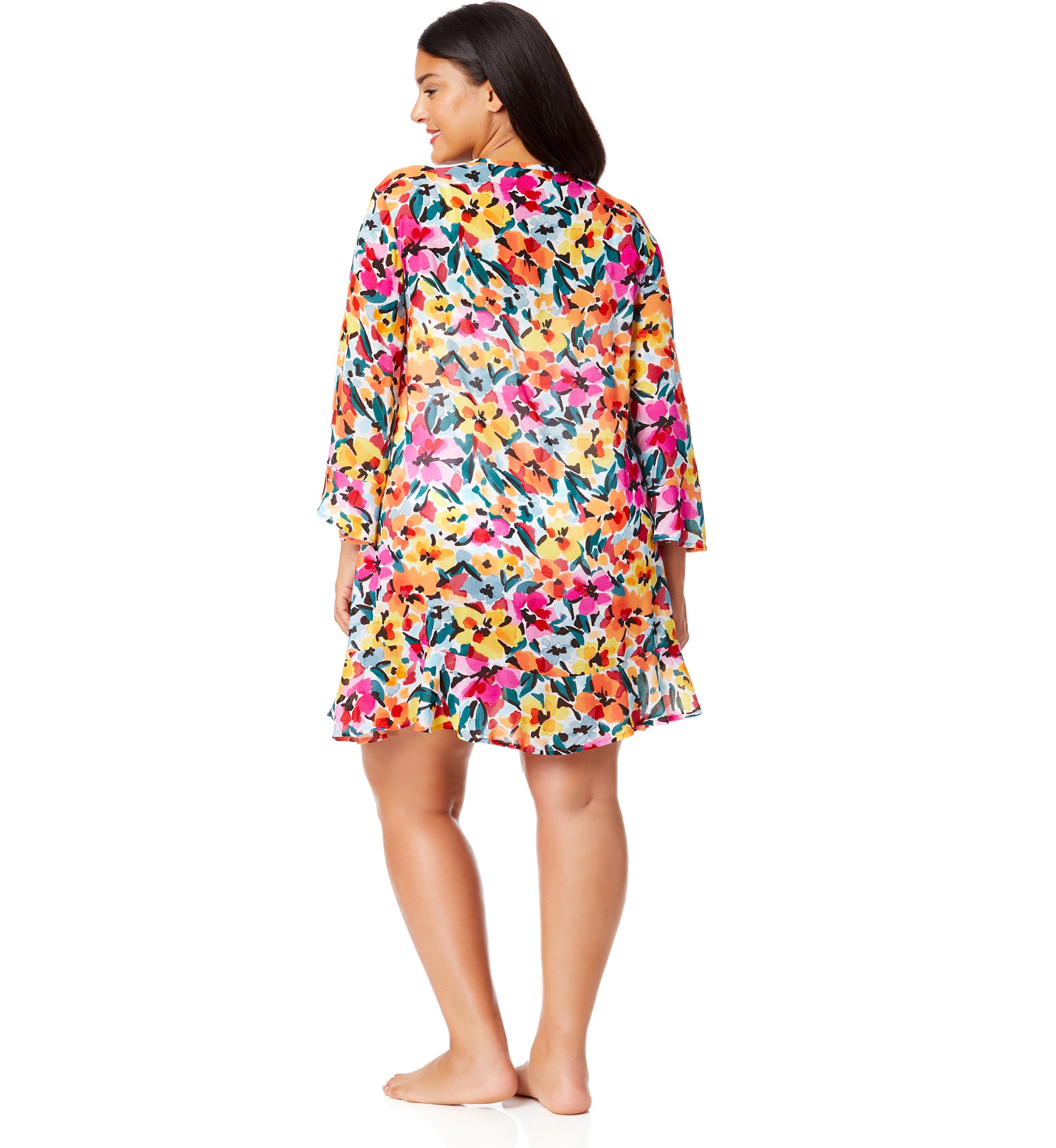 Gradient Floral Cover Up