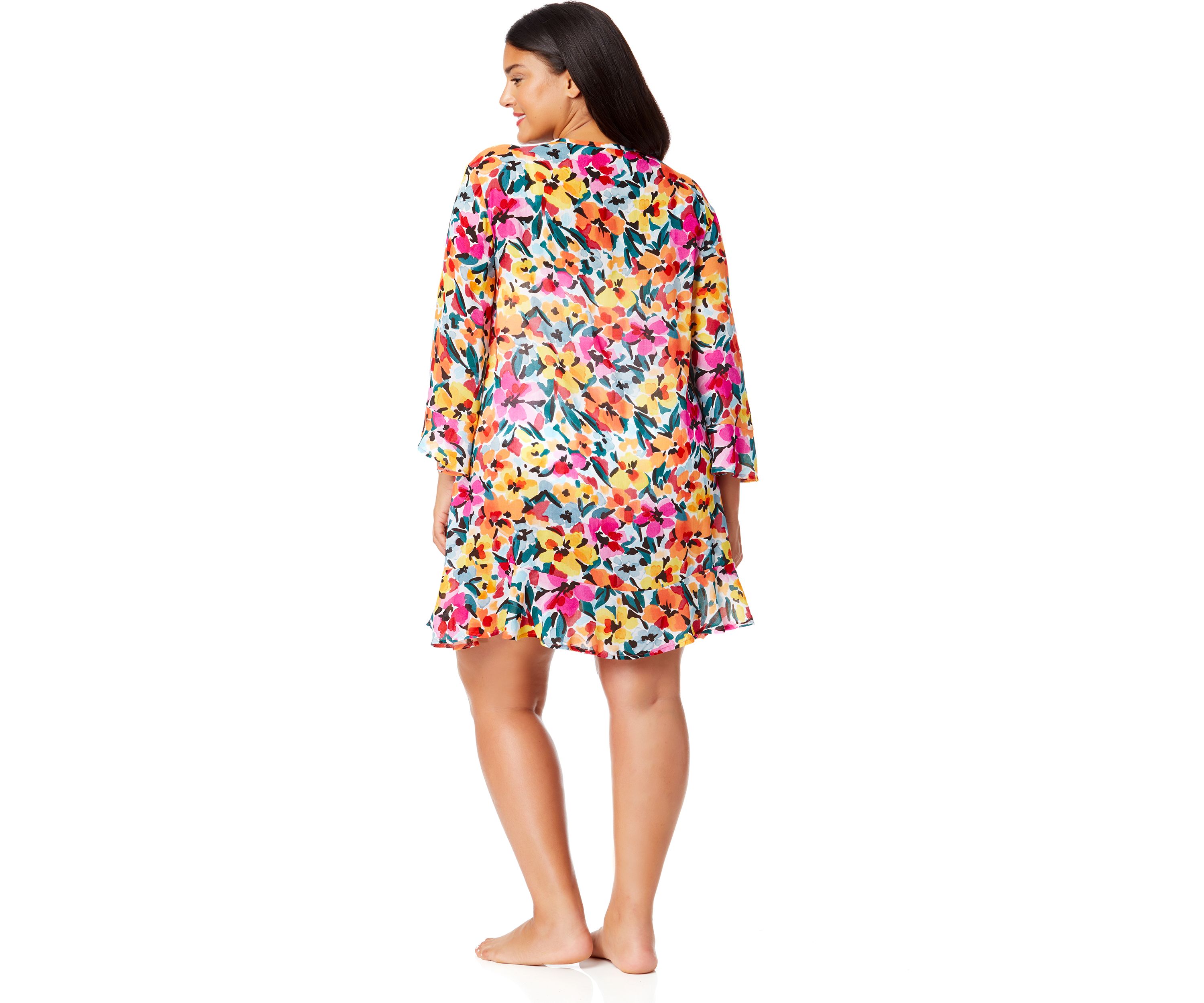 Gradient Floral Cover Up
