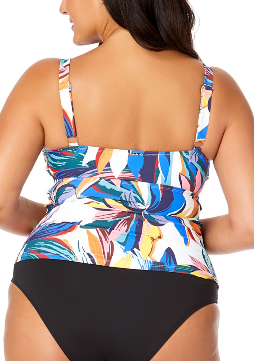 Plus Size Riviera Floral Underwire Tankini Top