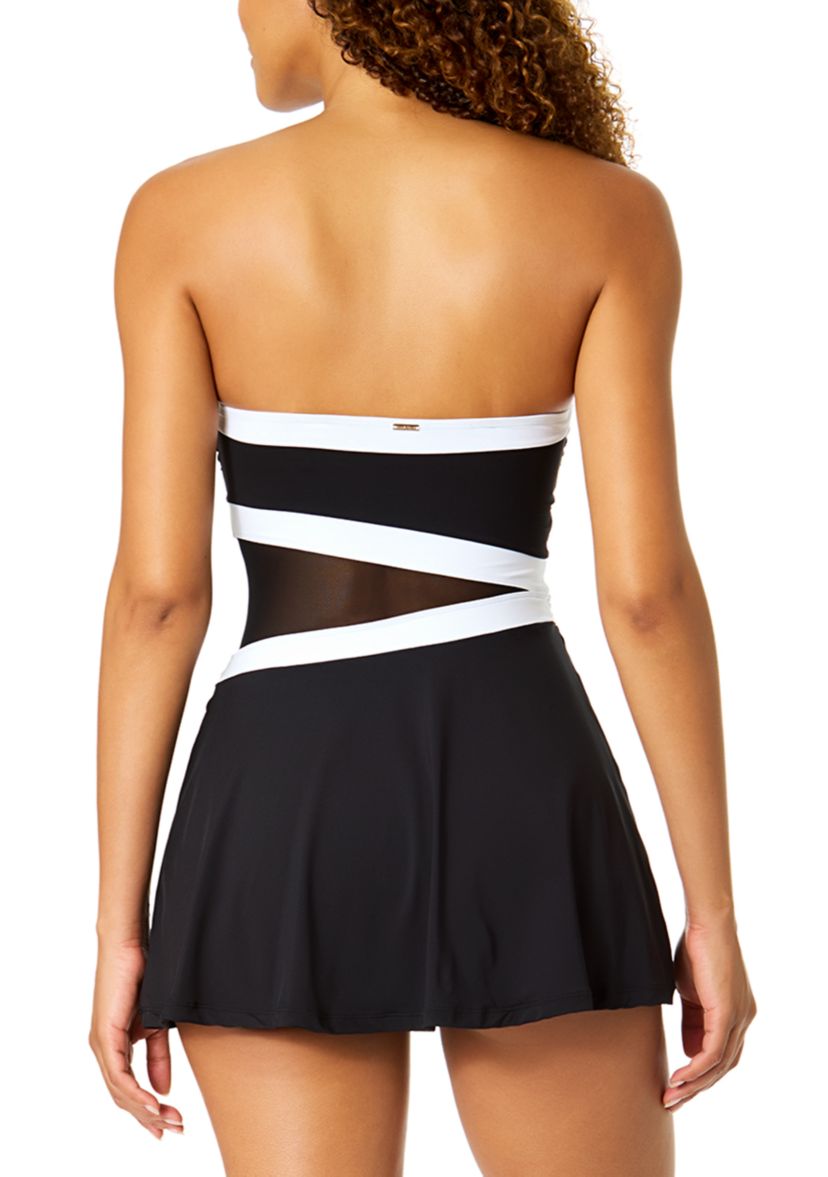 Anne Cole Women's Gabor Mesh Paneled Strapless Swimdress | Belk
