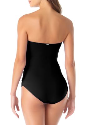 Women's Live In Color Strapless Bandeau Keyhole Shirred One Piece Swim –  Anne Cole